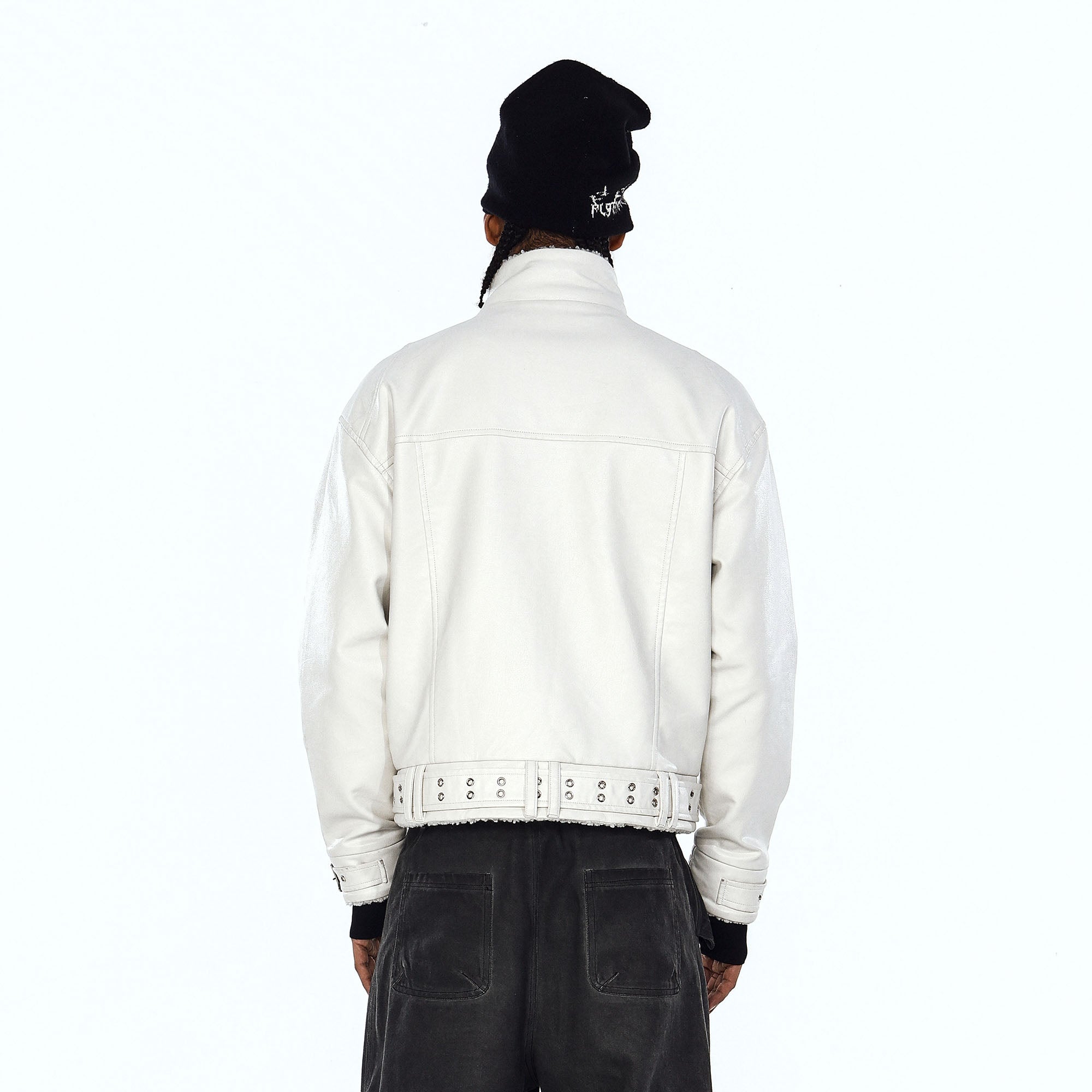 FLYERRER Panel Faux-Fur Lining Biker Jacket