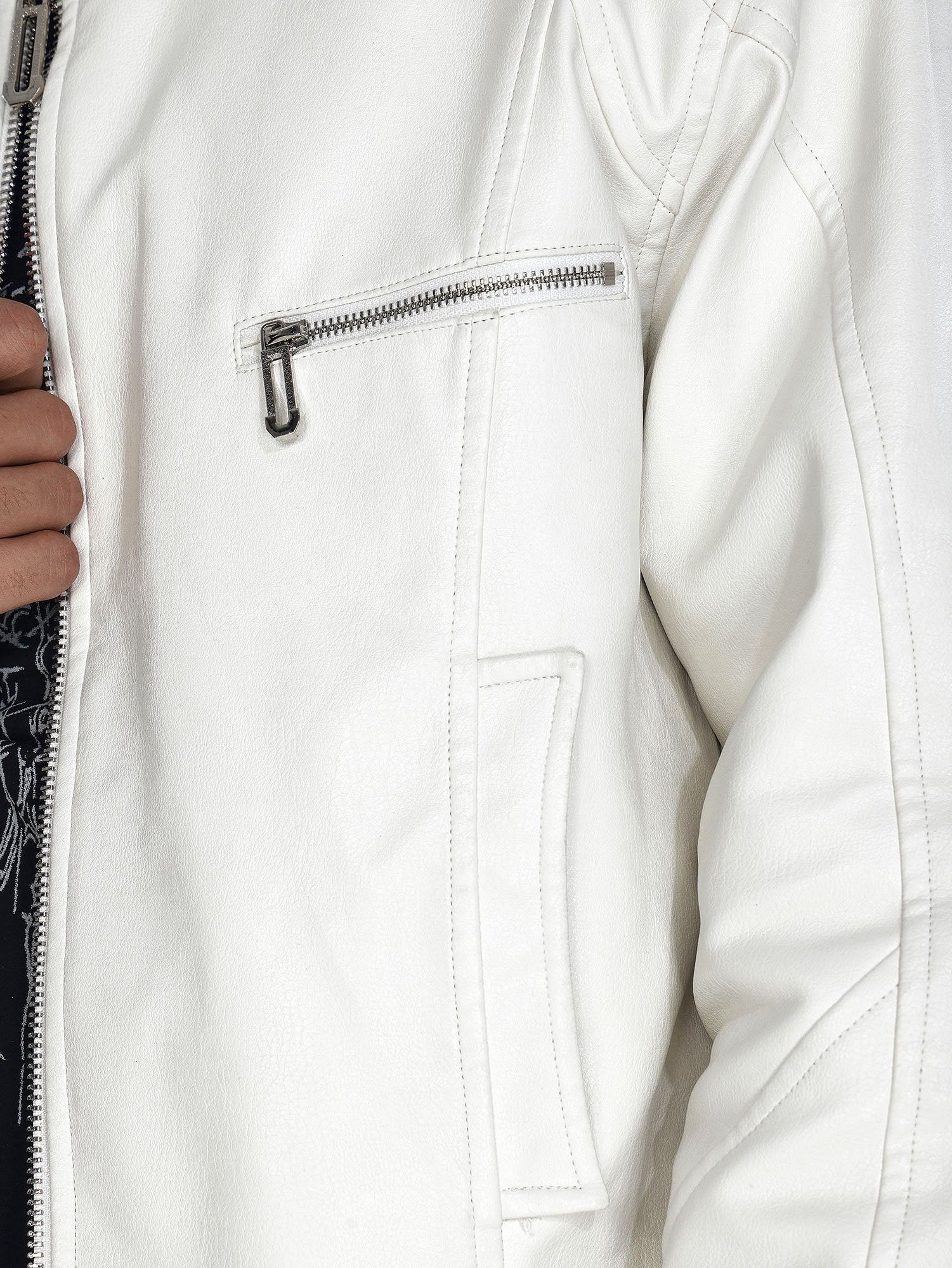 FLYERRER Panel Faux-Fur Lining Biker Jacket