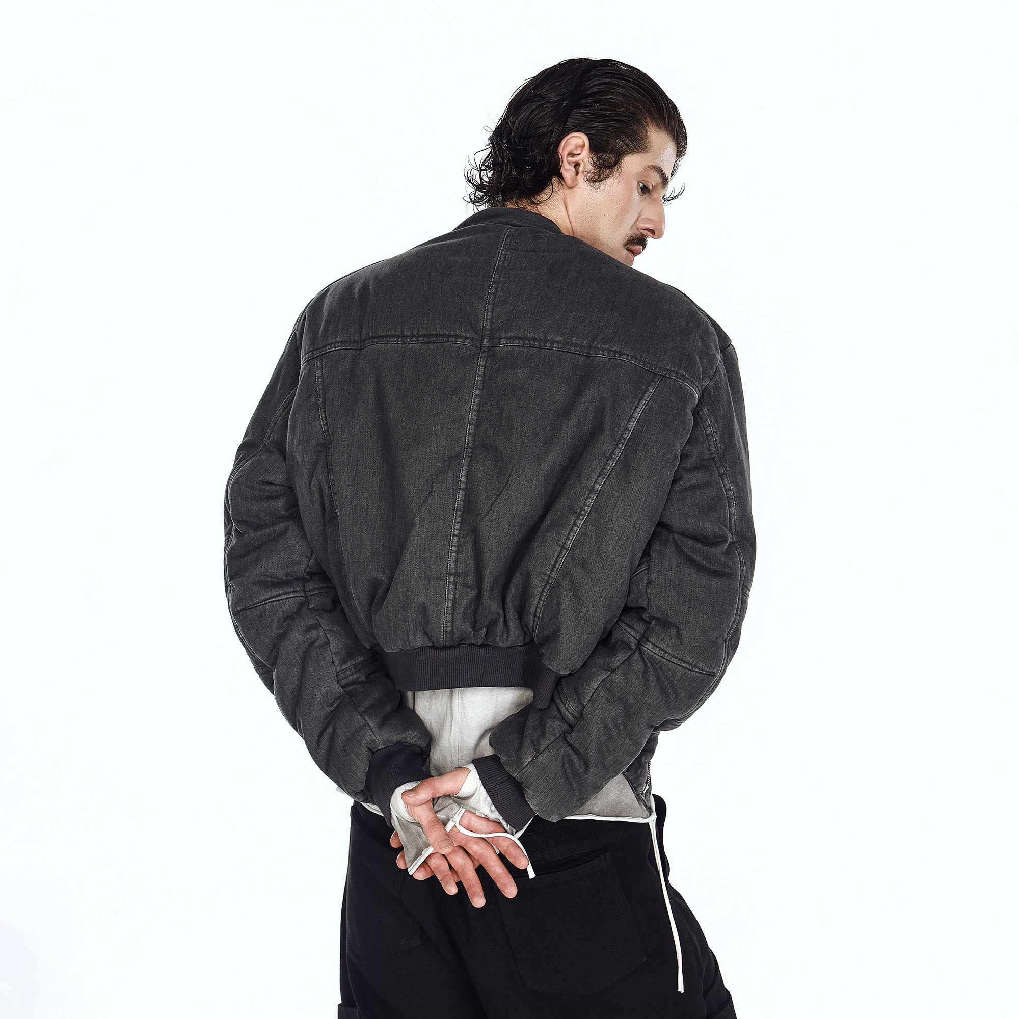 FLYERRER Distressed Asymmetric Placket Totem Bomber