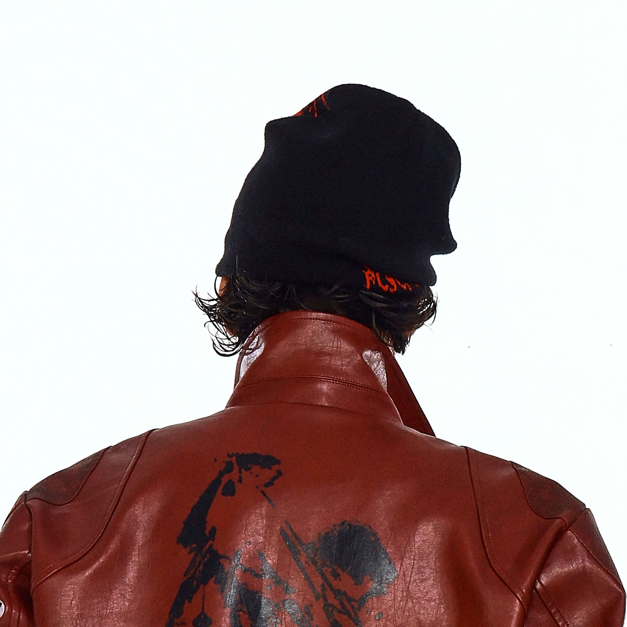 FLYERRER Grunge Cross Jacquard Slouch Beanie