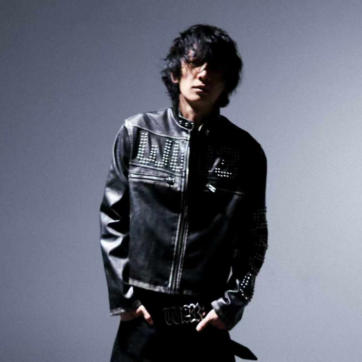 PCCVISION x GMK Distressed Studded Leather Jacket