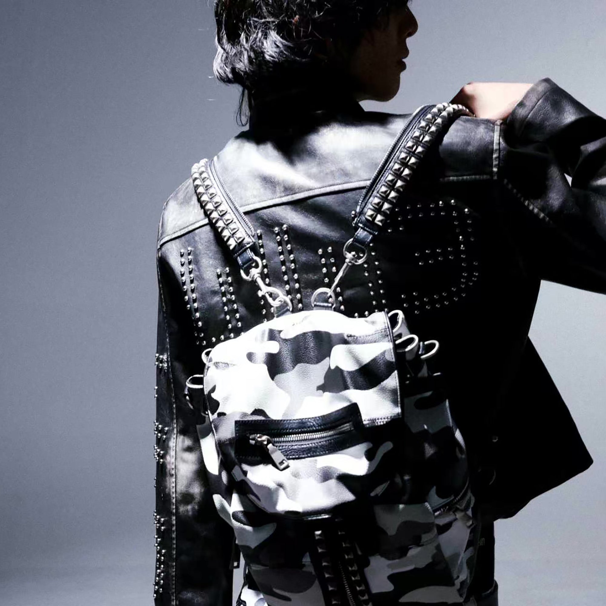 PCCVISION x GMK Studded Camo PU Backpack