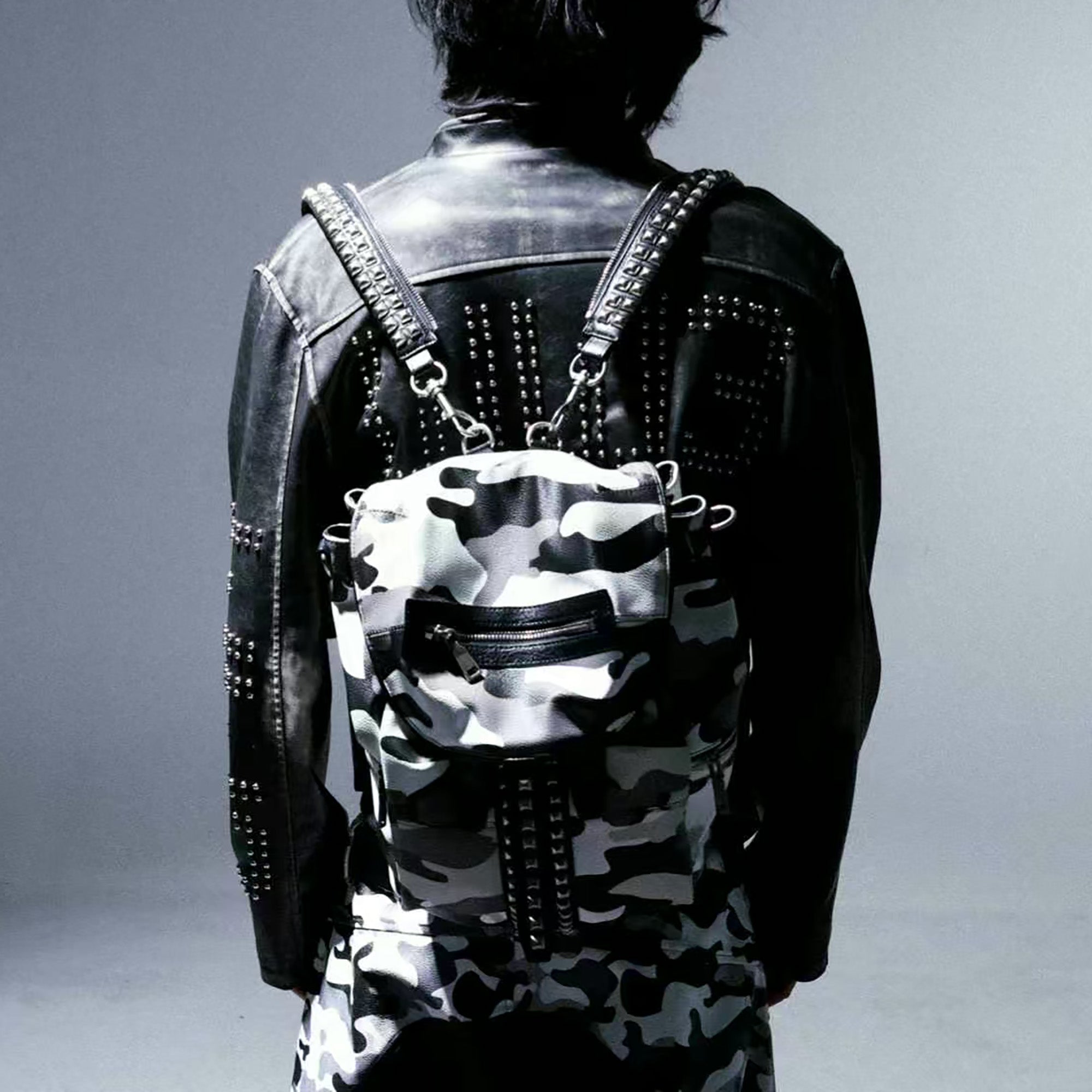 PCCVISION x GMK Studded Camo PU Backpack