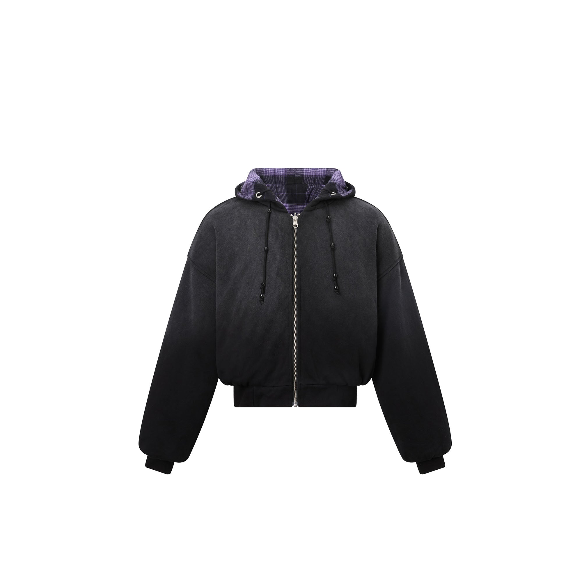 RECOVER ZONE Reversible Check & Solid Hoodie Jacket, premium urban and streetwear designers apparel on PROJECTISR.com, RECOVER ZONE