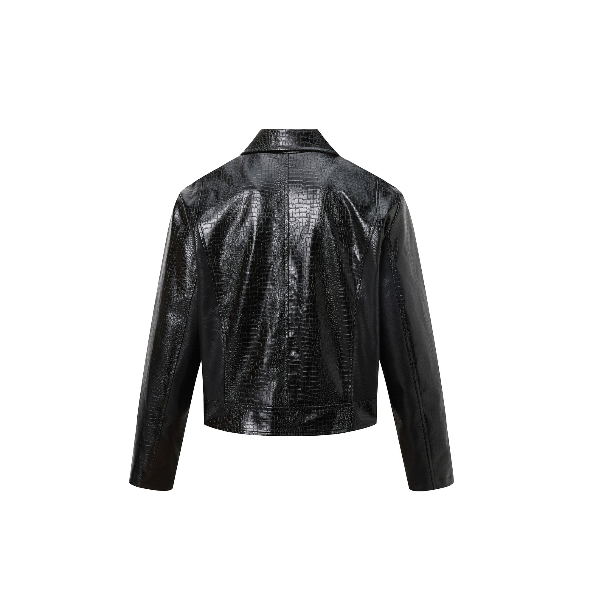 RECOVER ZONE Faux Croc Embossed Hoop-Buckles Jacket, premium urban and streetwear designers apparel on PROJECTISR.com, RECOVER ZONE