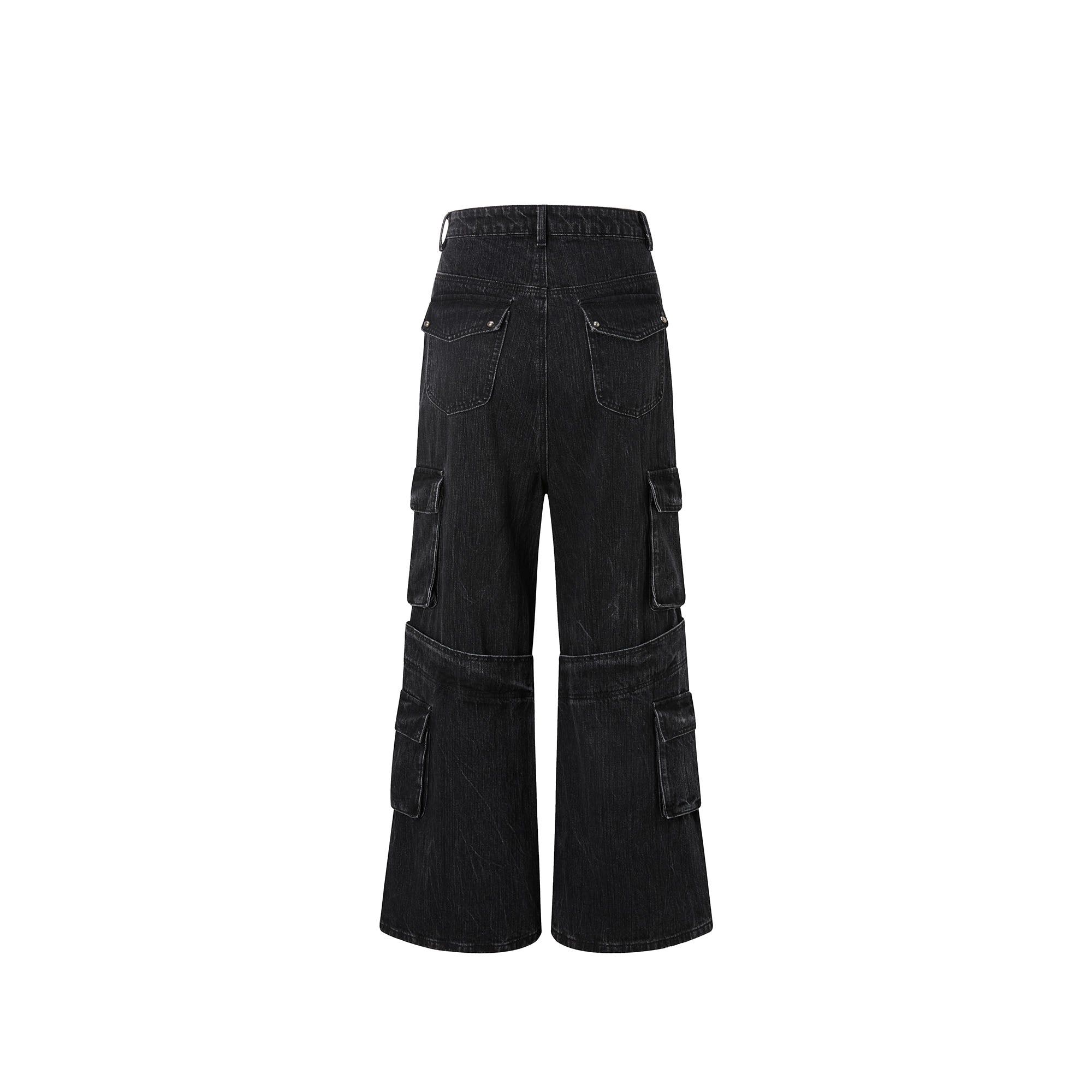 RECOVER ZONE Multi-Pocket Wide-Leg Utility Jeans, premium urban and streetwear designers apparel on PROJECTISR.com, RECOVER ZONE