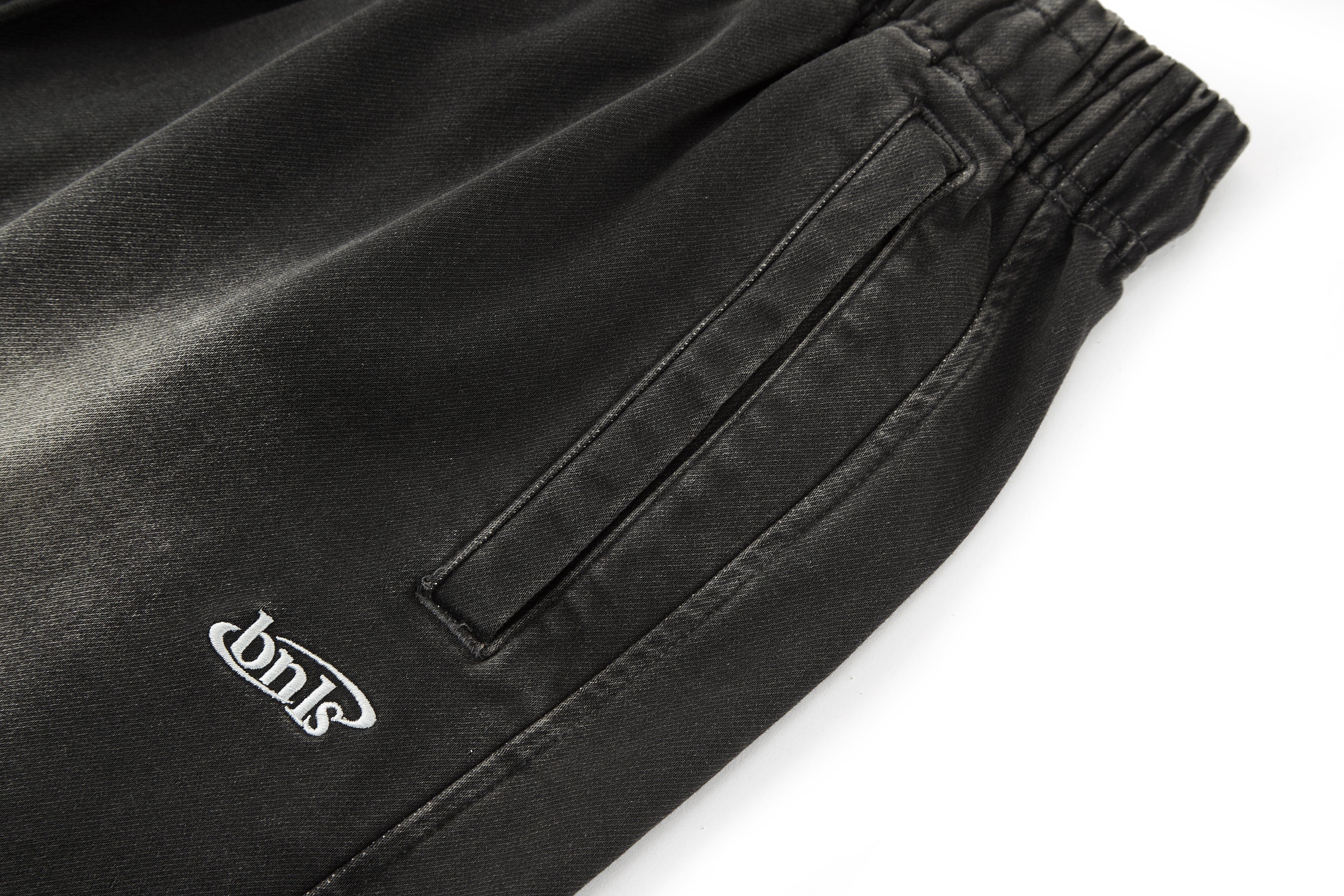 BONELESS Washed Embroidered LOGO Drawstring Shorts