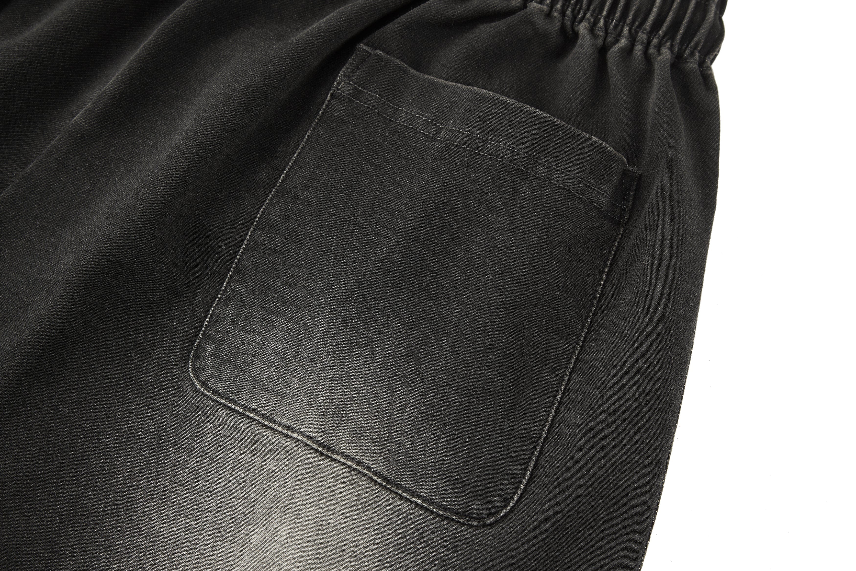 BONELESS Washed Embroidered LOGO Drawstring Shorts