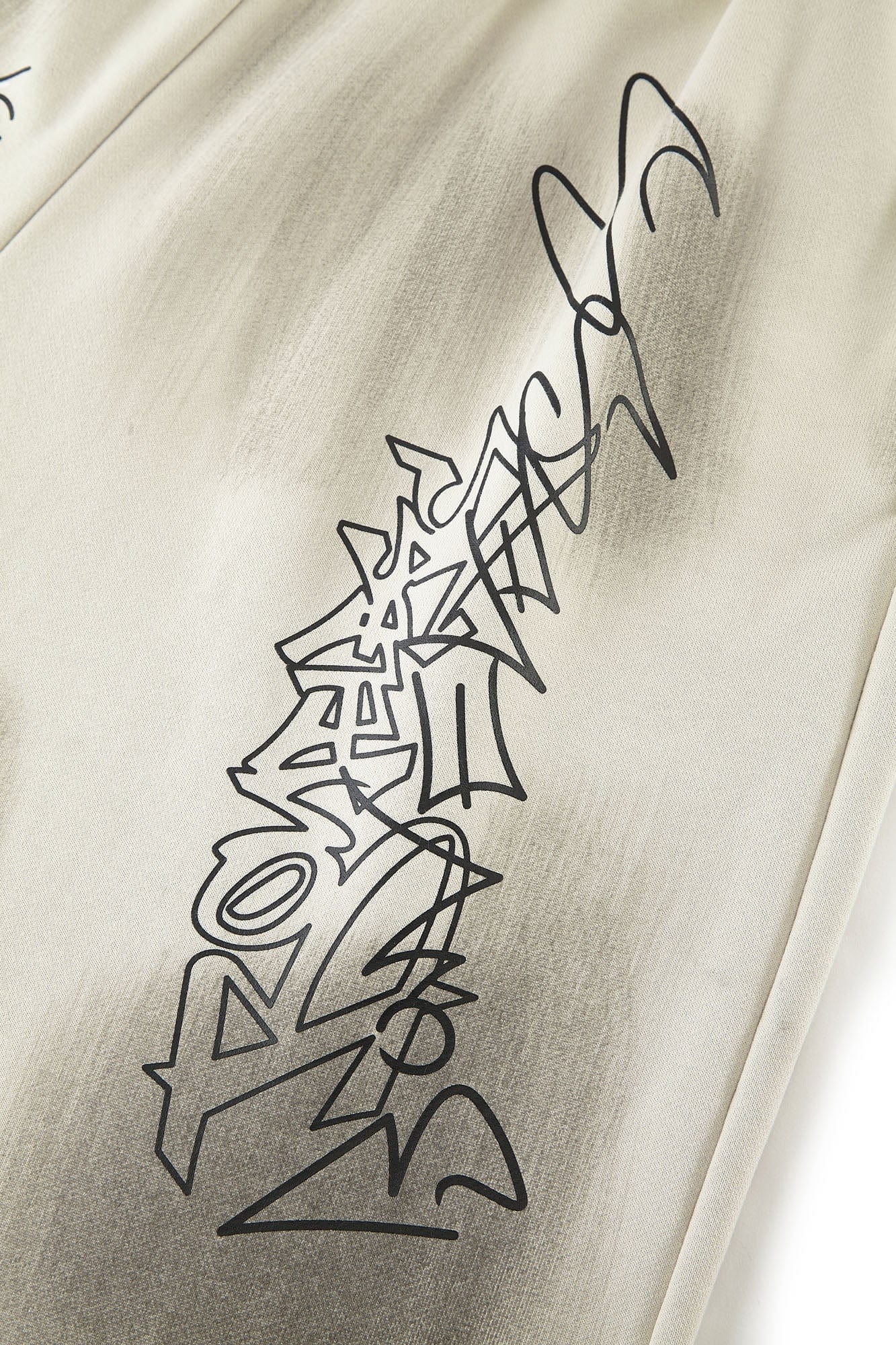 BONELESS Graffiti Distressed Washed Raw-Edge Shorts