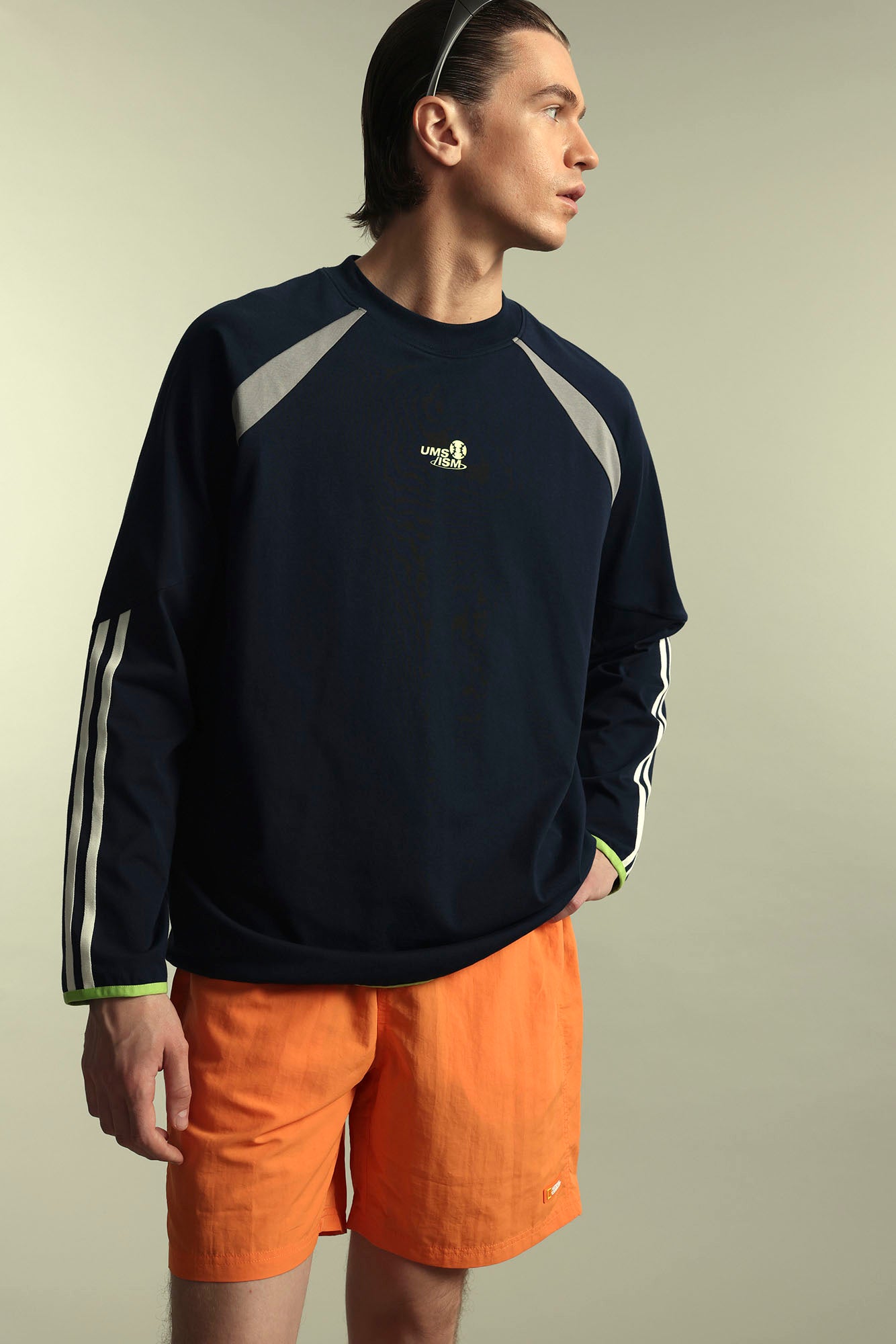 UMAMIISM Side Stripe Raglan Quick-Dry Long-Sleeve Tee, premium urban and streetwear designers apparel on PROJECTISR.com, UMAMIISM