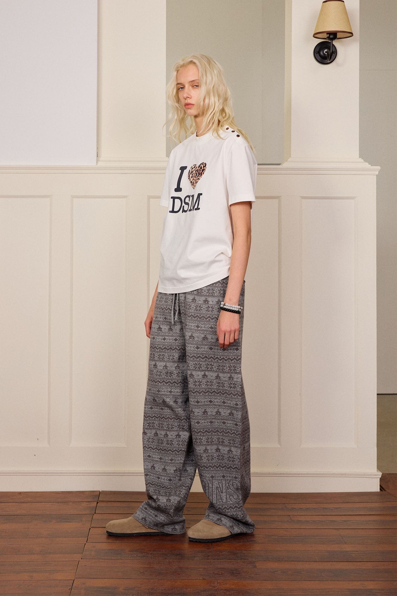 DONSMOKE Fair Isle Knit Wide-Leg Pants, premium urban and streetwear designers apparel on PROJECTISR.com, DONSMOKE
