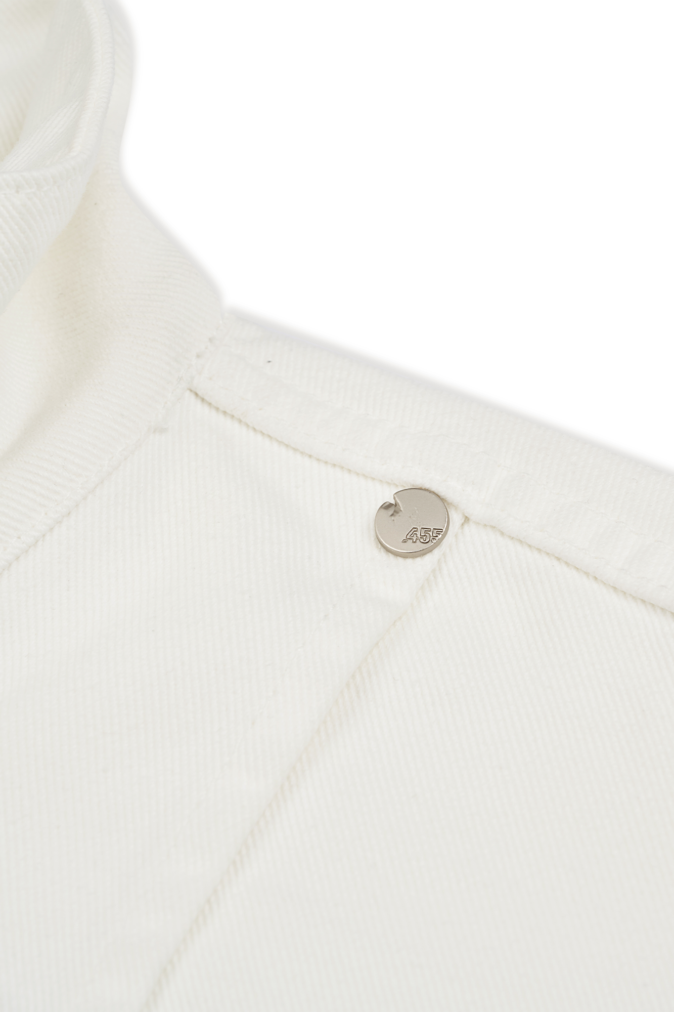 455EMBLE Faux leather Patch LOGO Denim Jacket