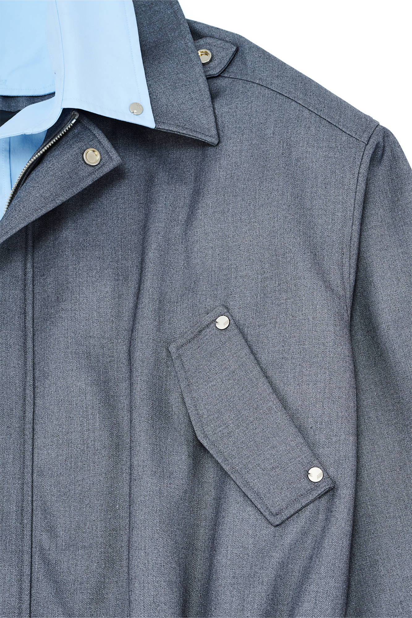 455EMBLE Double-Layered Stand-Collar Jacket