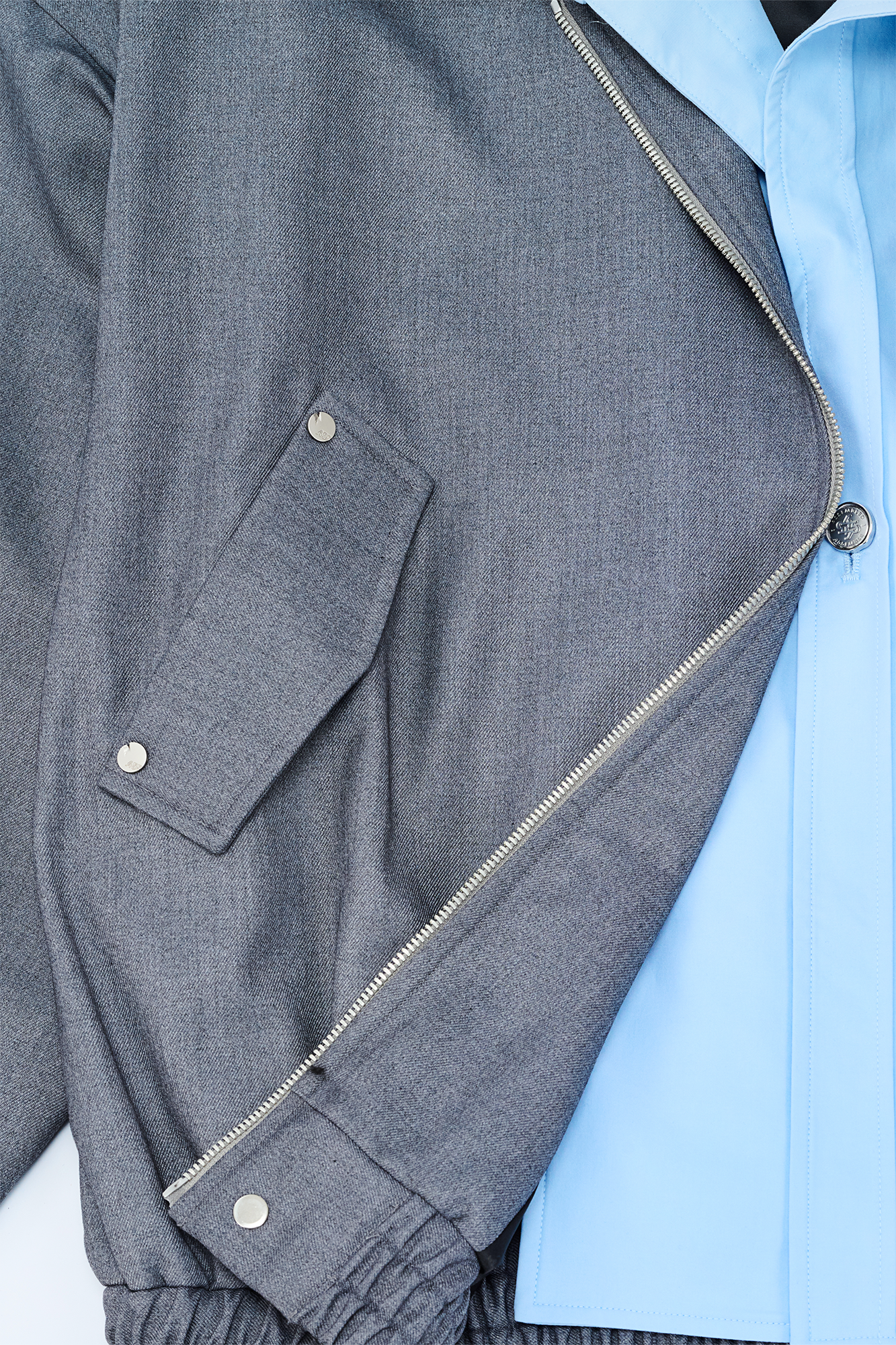 455EMBLE Double-Layered Stand-Collar Jacket