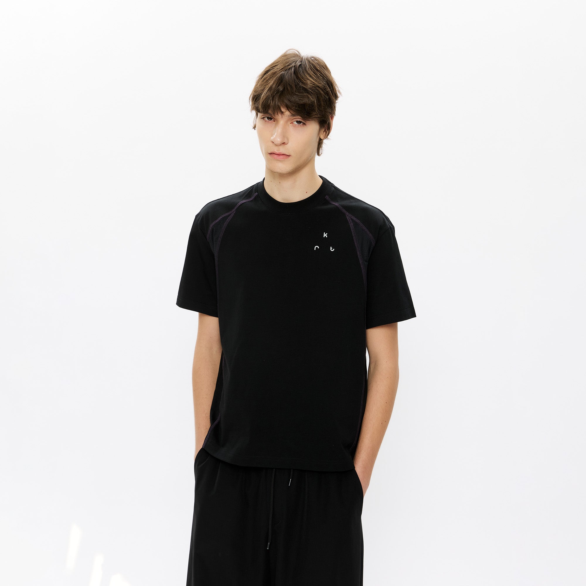 KREATE Contrast Saddle-Stitch Knit Tee, premium urban and streetwear designers apparel on PROJECTISR.com, KREATE