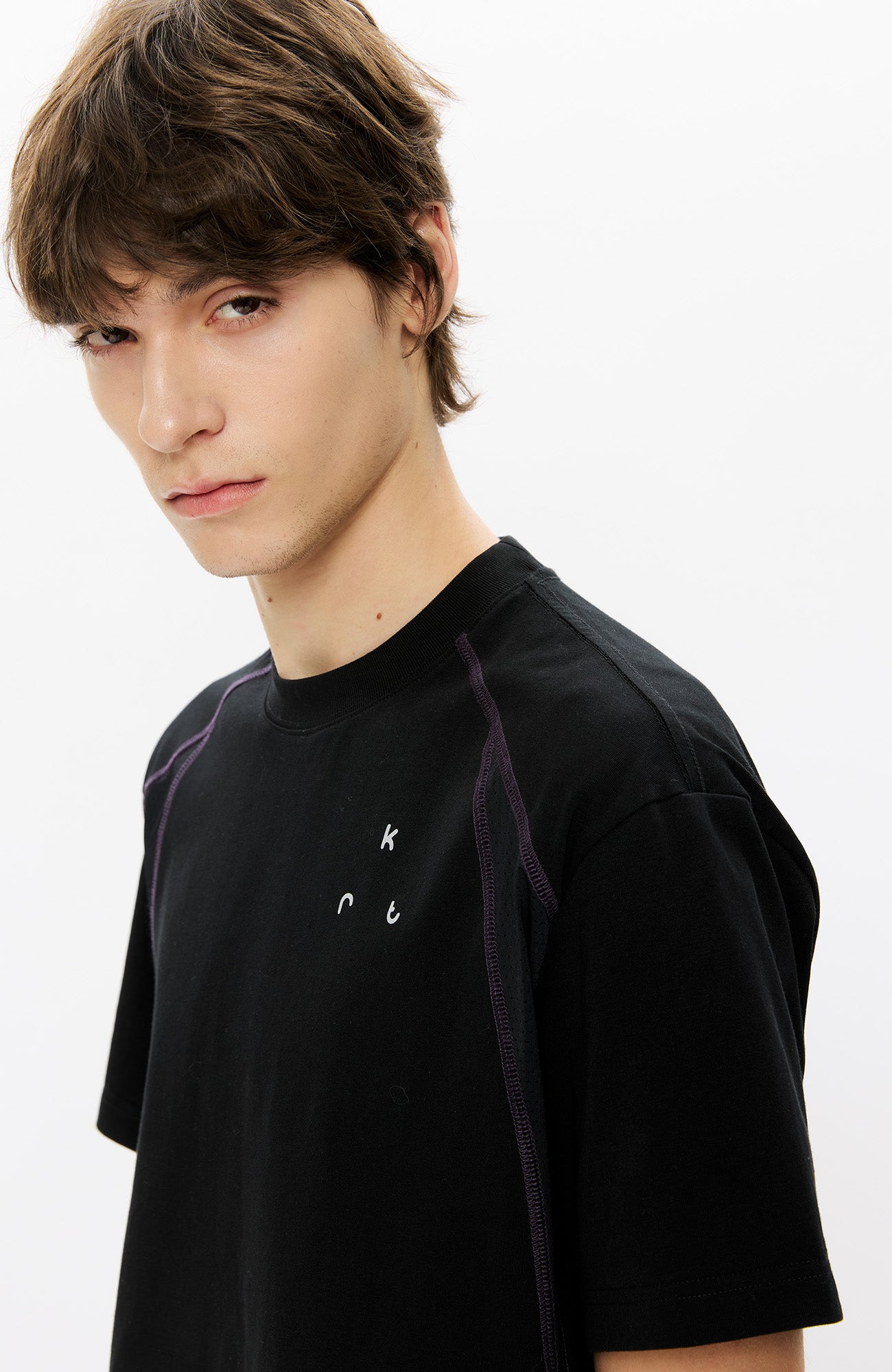 KREATE Contrast Saddle-Stitch Knit Tee, premium urban and streetwear designers apparel on PROJECTISR.com, KREATE