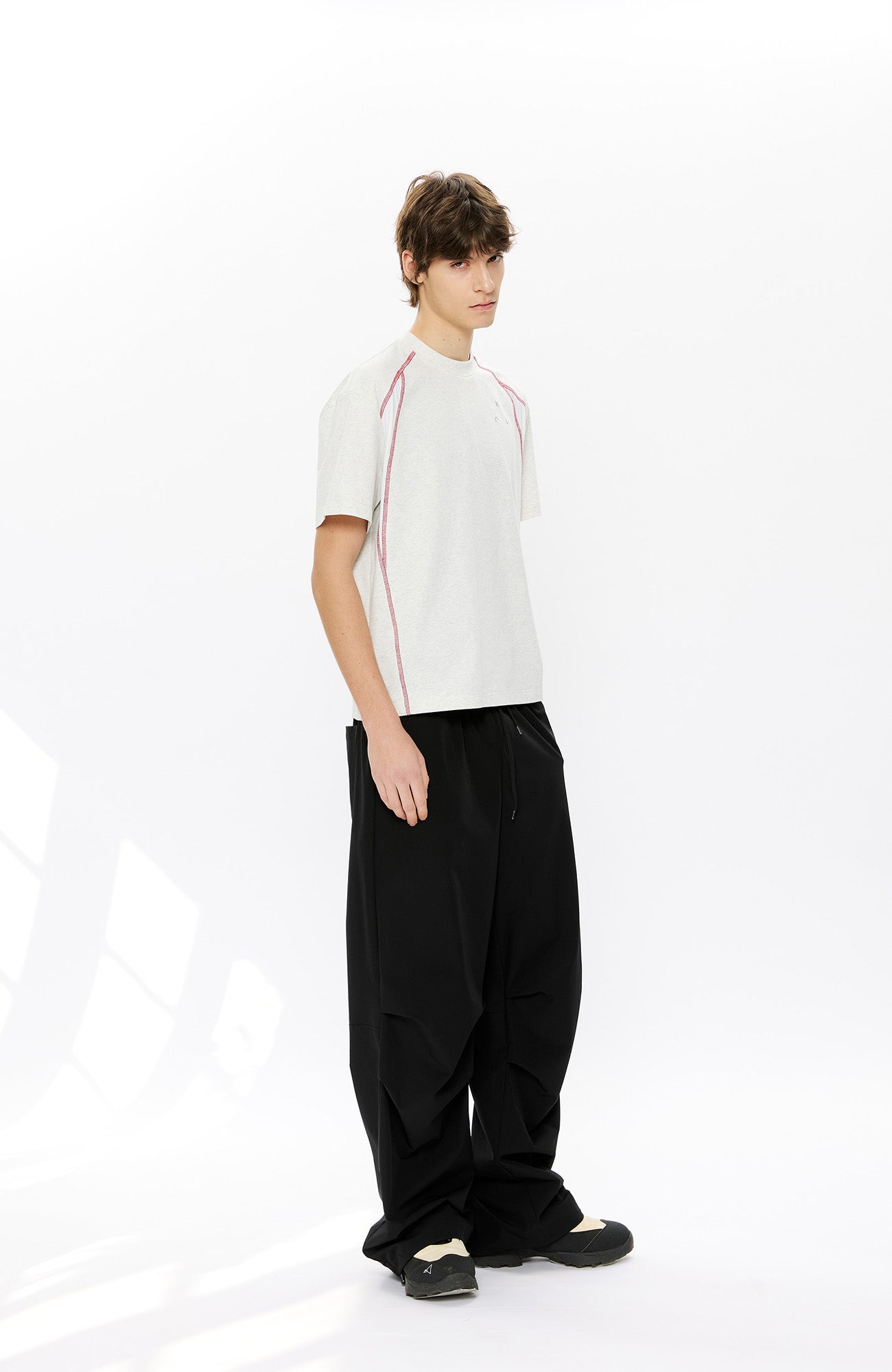 KREATE Contrast Saddle-Stitch Knit Tee, premium urban and streetwear designers apparel on PROJECTISR.com, KREATE