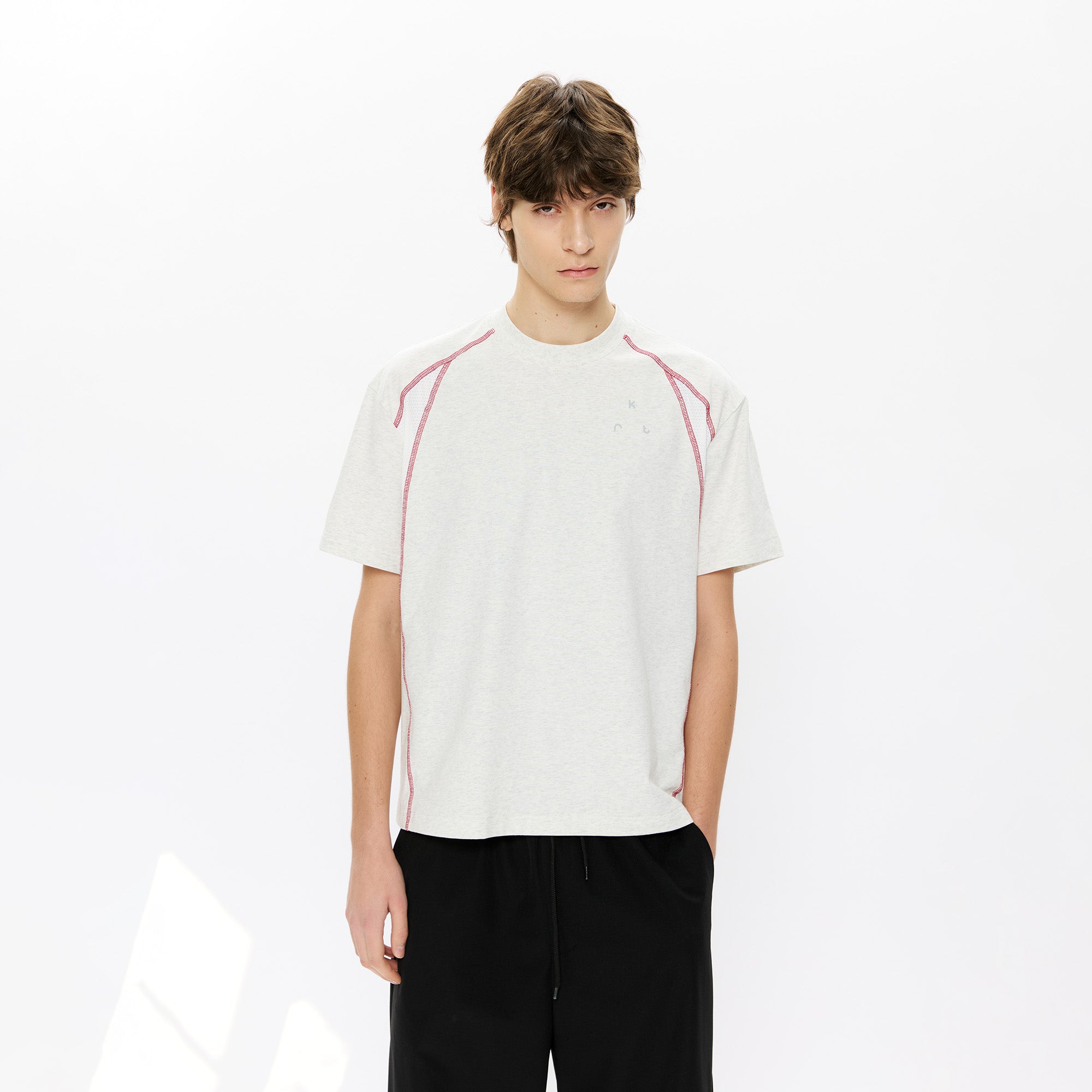 KREATE Contrast Saddle-Stitch Knit Tee, premium urban and streetwear designers apparel on PROJECTISR.com, KREATE