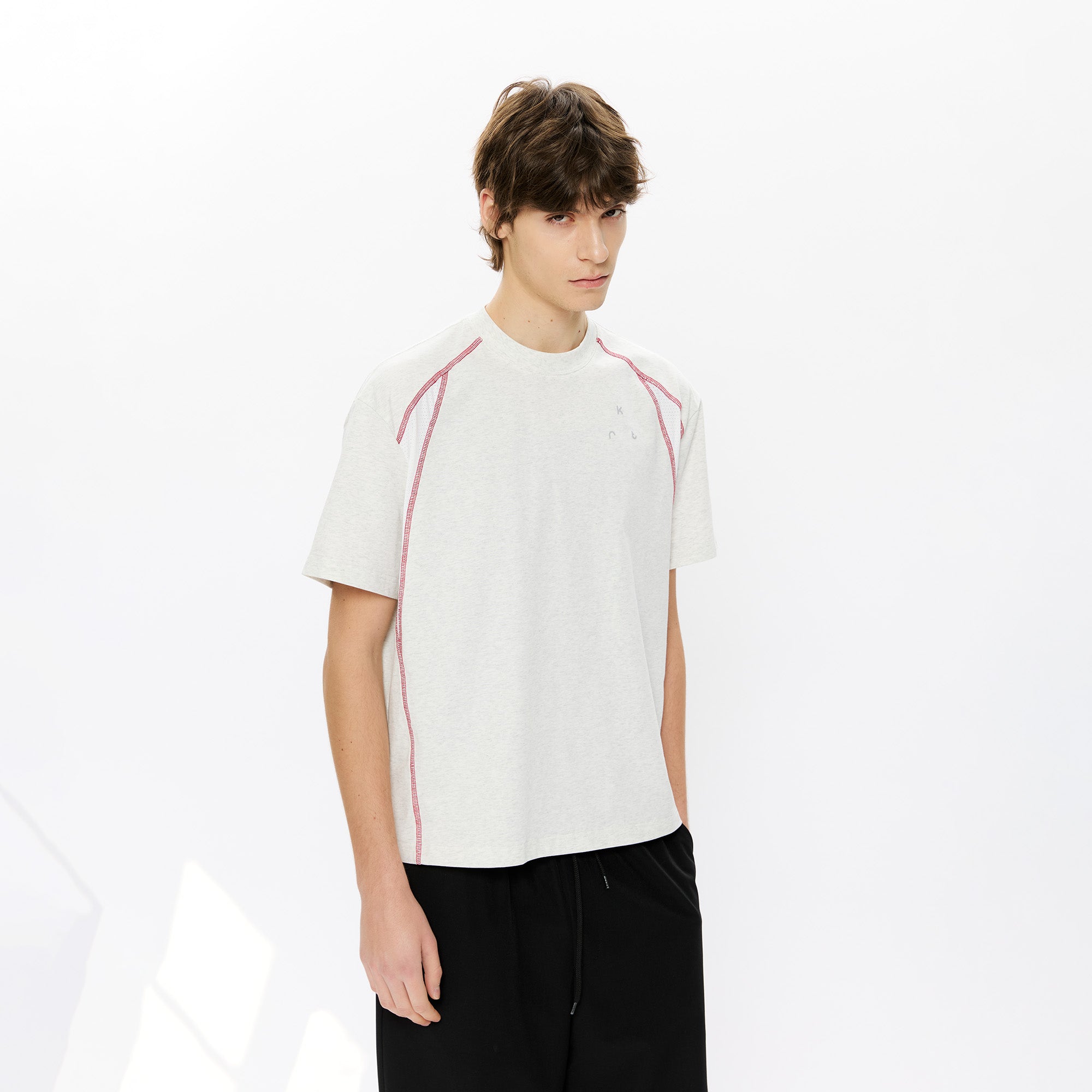 KREATE Contrast Saddle-Stitch Knit Tee, premium urban and streetwear designers apparel on PROJECTISR.com, KREATE