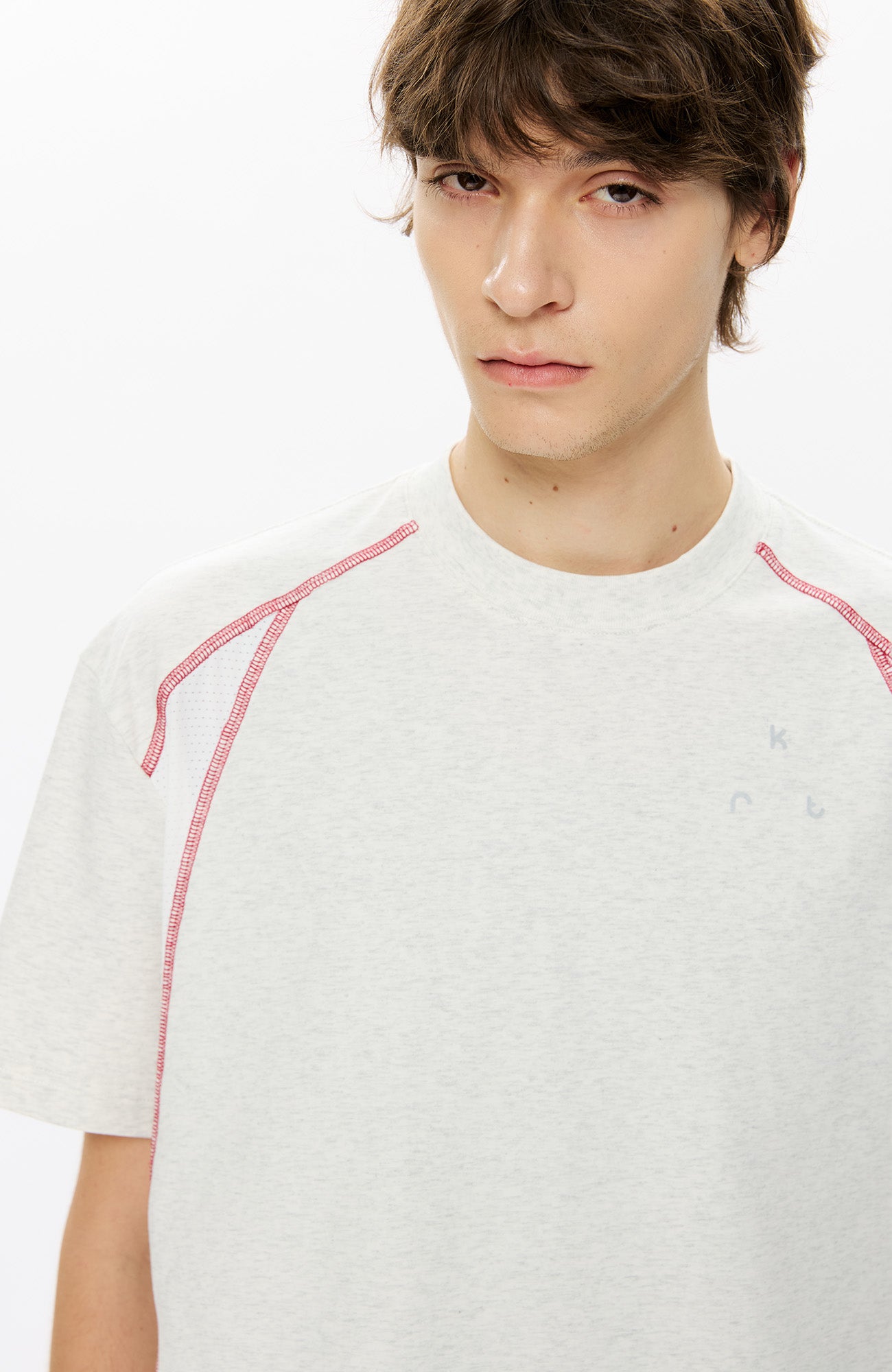 KREATE Contrast Saddle-Stitch Knit Tee, premium urban and streetwear designers apparel on PROJECTISR.com, KREATE