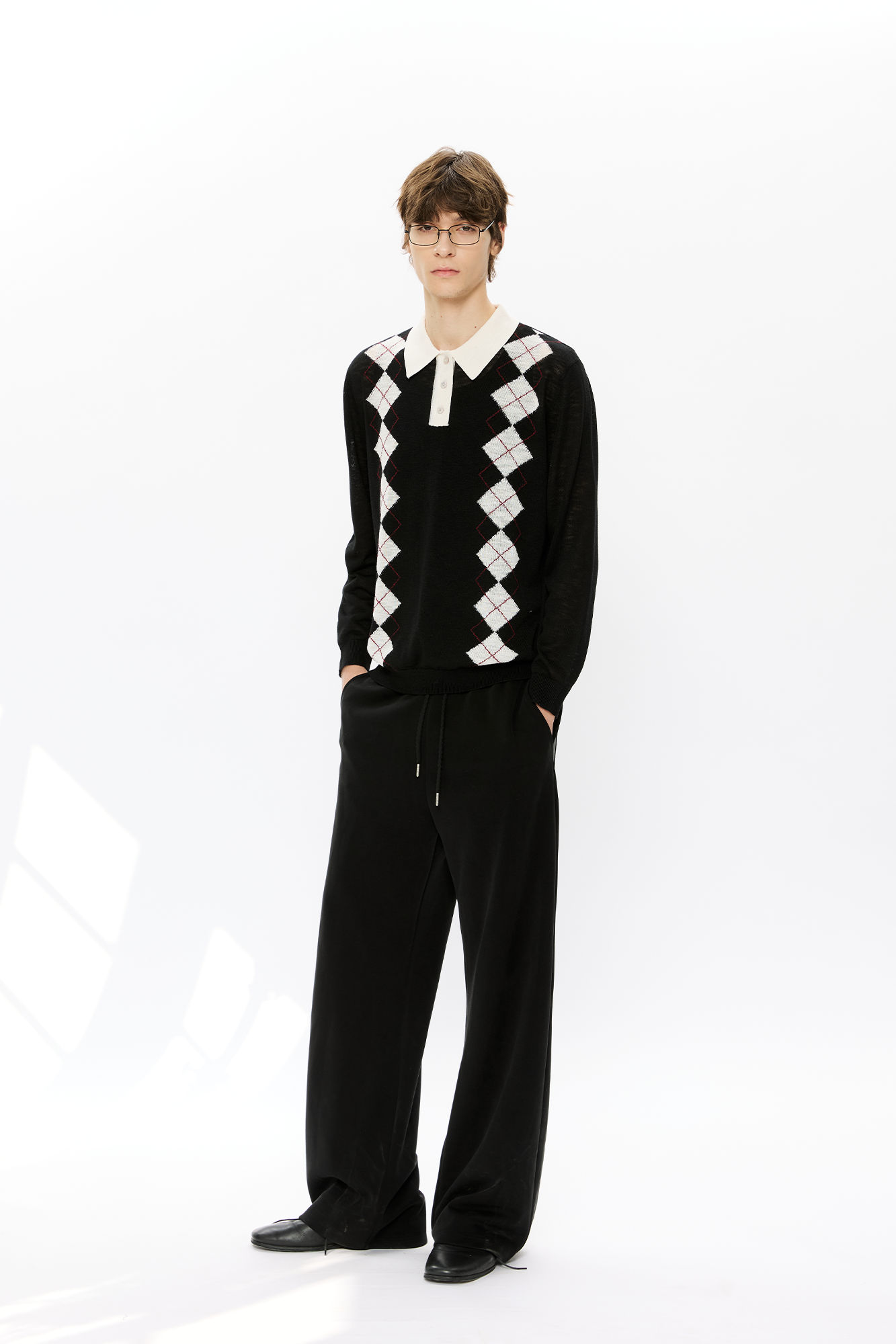 KREATE Retro Argyle Polo Sweater, premium urban and streetwear designers apparel on PROJECTISR.com, KREATE