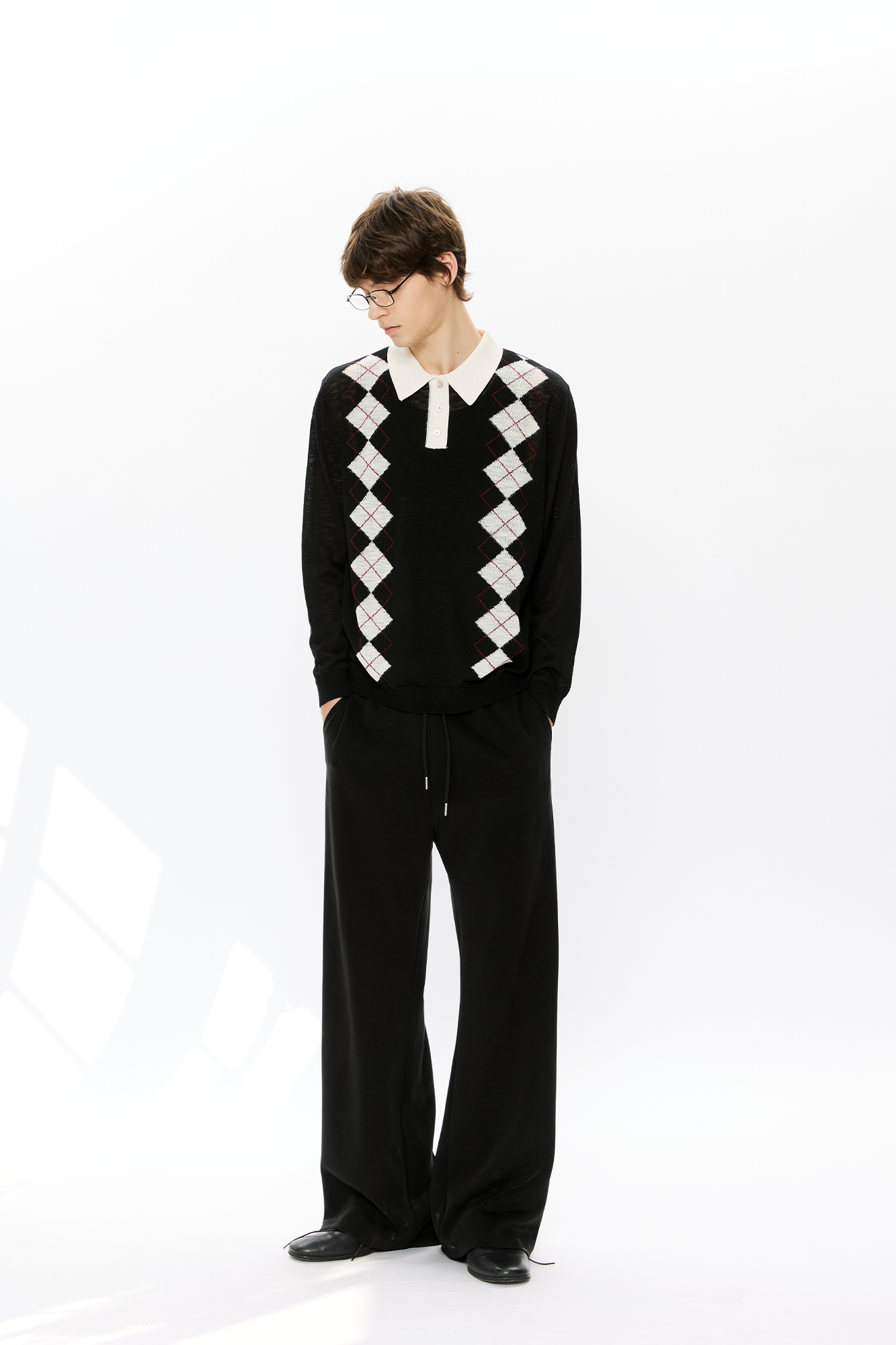 KREATE Retro Argyle Polo Sweater, premium urban and streetwear designers apparel on PROJECTISR.com, KREATE