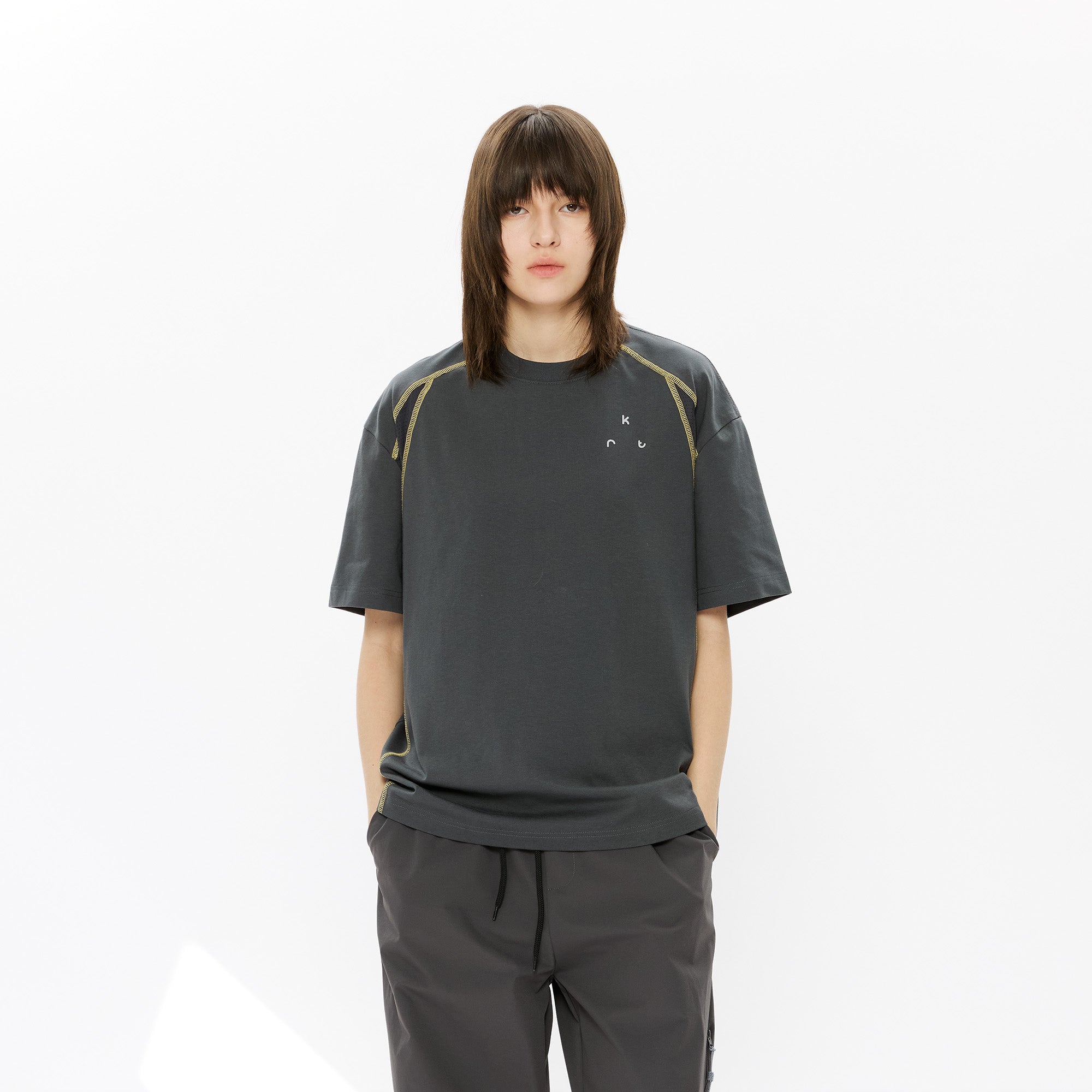 KREATE Contrast Saddle-Stitch Knit Tee, premium urban and streetwear designers apparel on PROJECTISR.com, KREATE