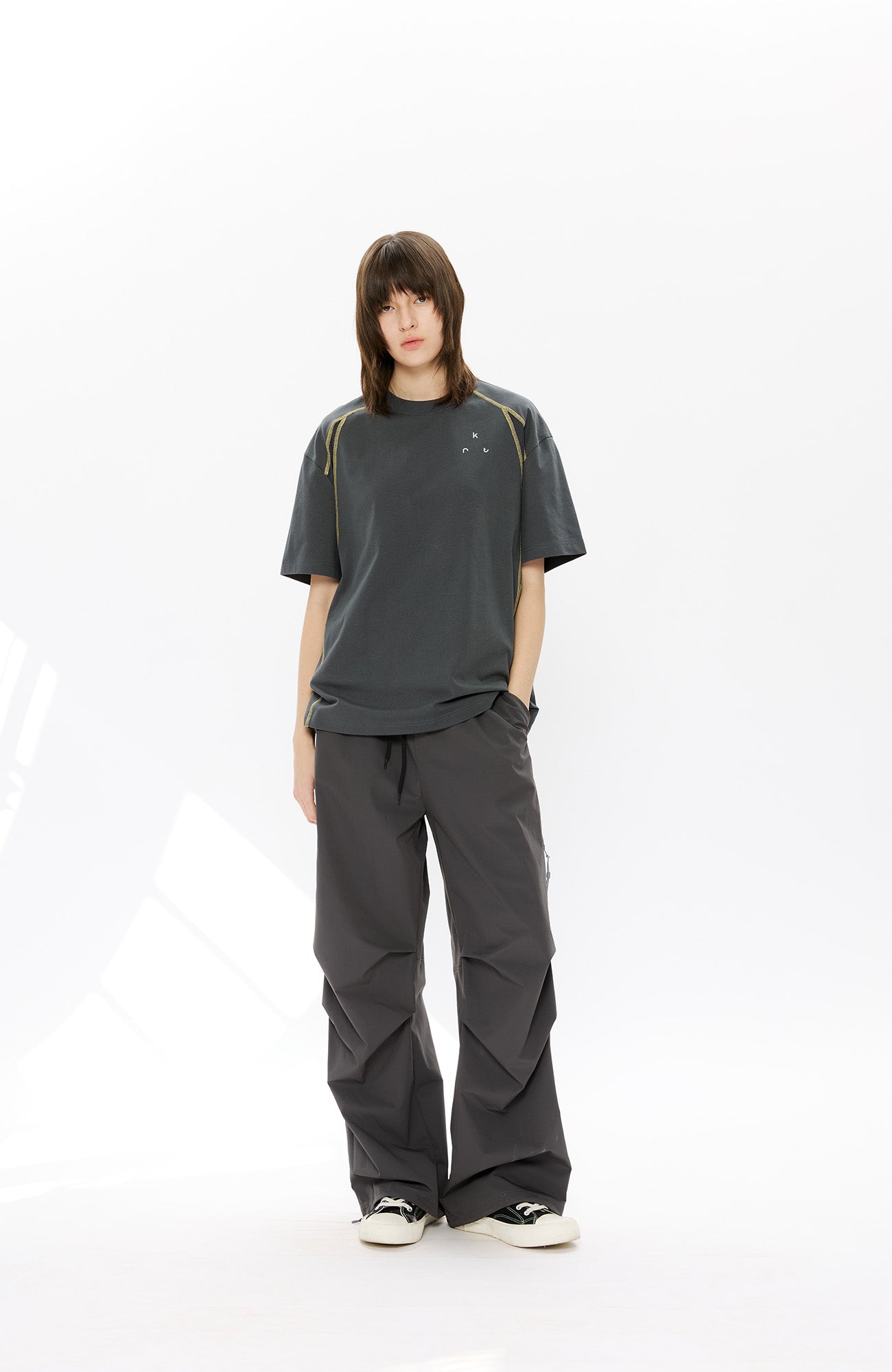 KREATE Contrast Saddle-Stitch Knit Tee, premium urban and streetwear designers apparel on PROJECTISR.com, KREATE