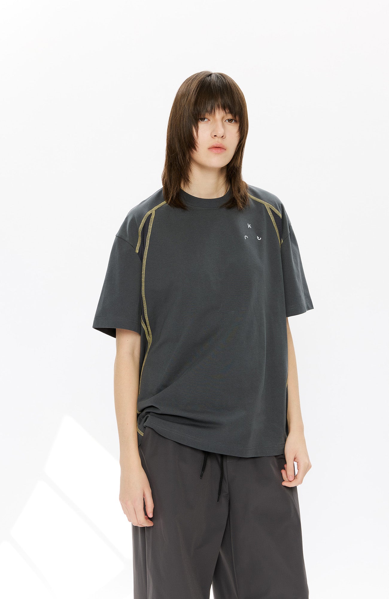KREATE Contrast Saddle-Stitch Knit Tee, premium urban and streetwear designers apparel on PROJECTISR.com, KREATE