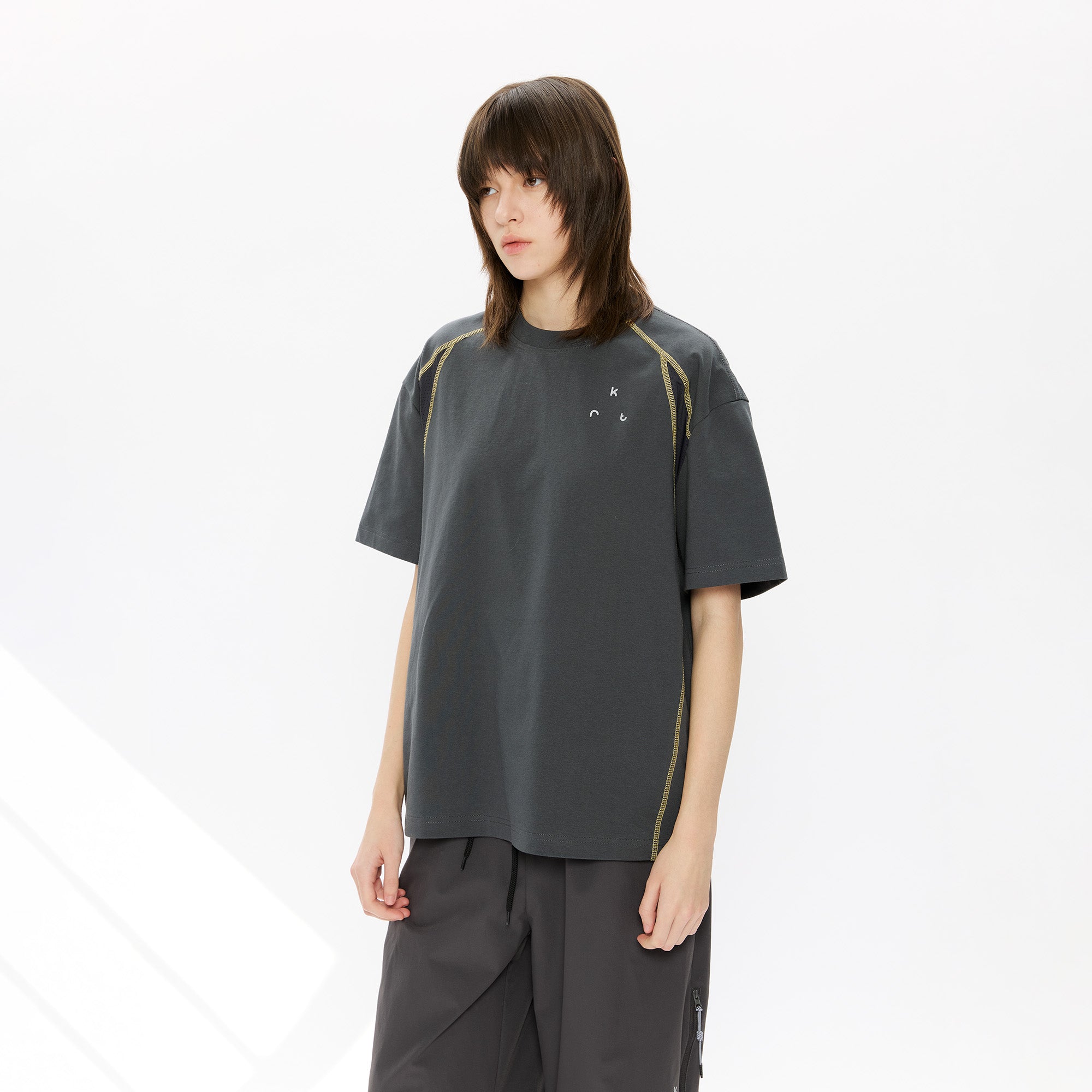 KREATE Contrast Saddle-Stitch Knit Tee, premium urban and streetwear designers apparel on PROJECTISR.com, KREATE