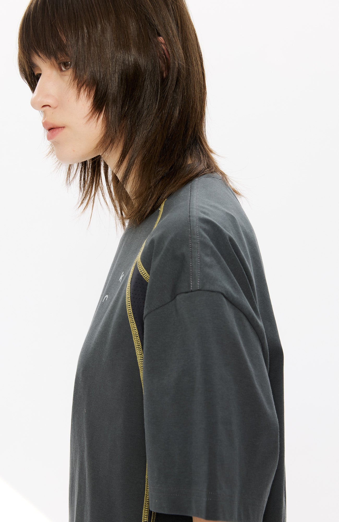 KREATE Contrast Saddle-Stitch Knit Tee, premium urban and streetwear designers apparel on PROJECTISR.com, KREATE