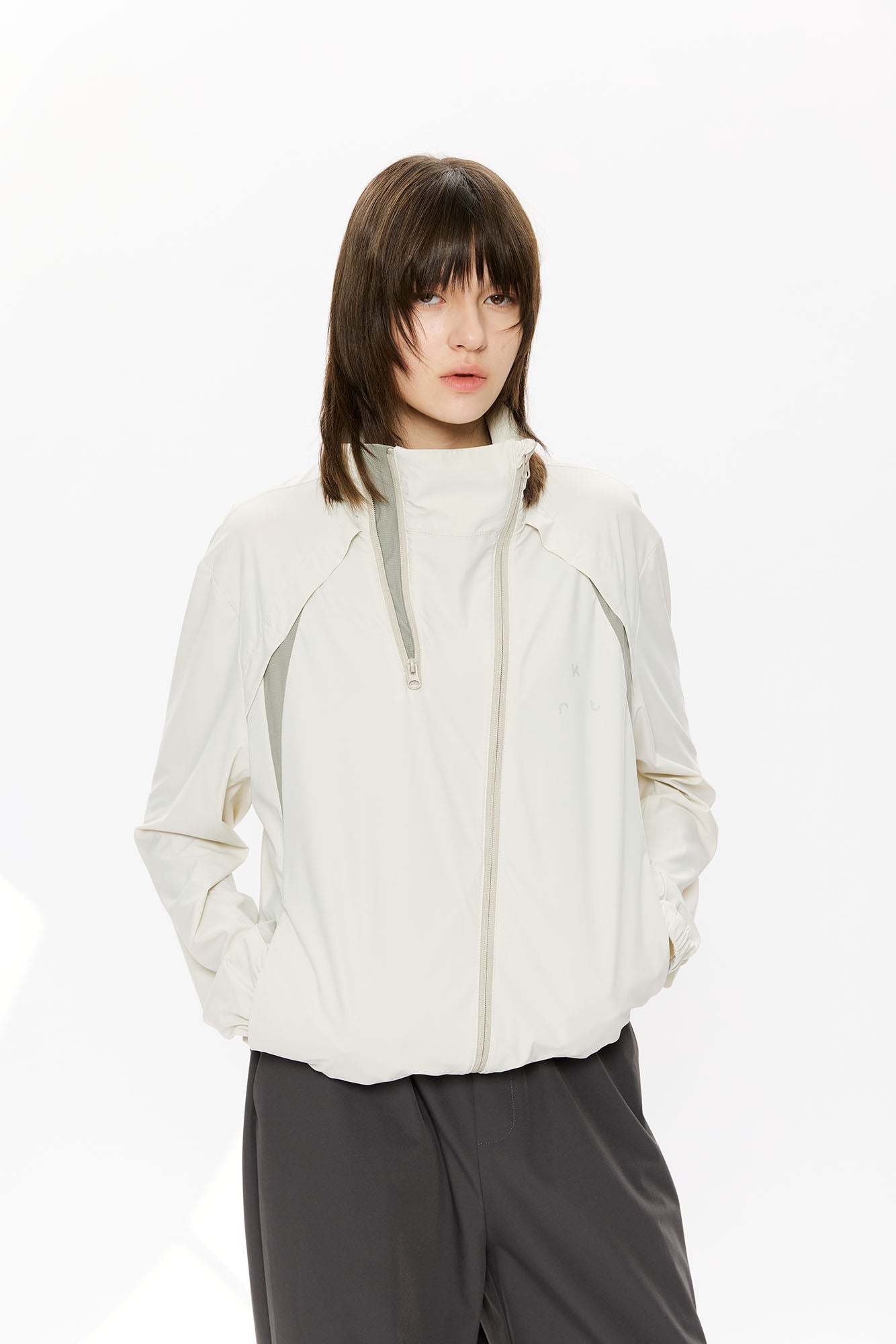 KREATE Asymmetrical Double-Zip High-Neck Hooded Jacket, premium urban and streetwear designers apparel on PROJECTISR.com, KREATE