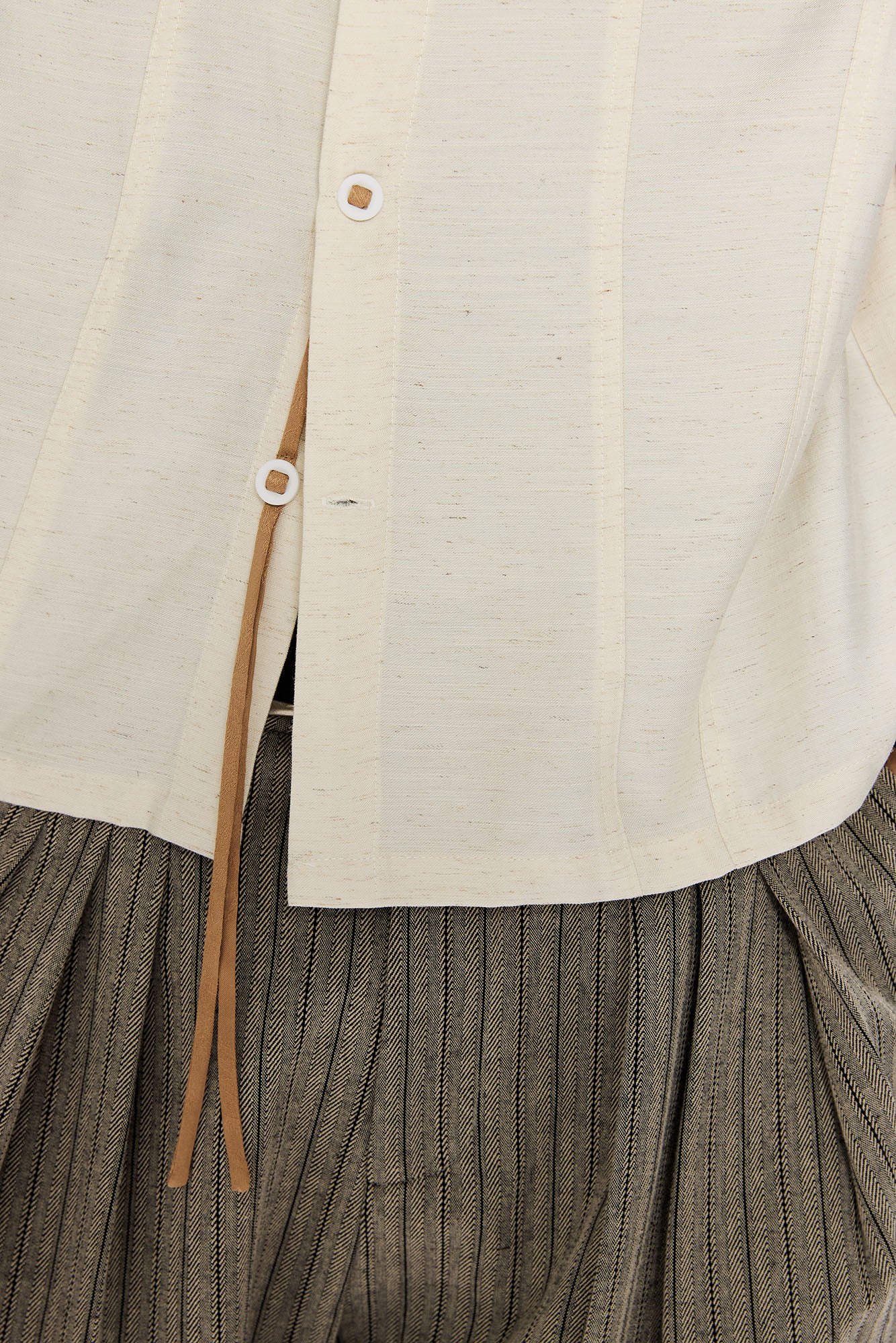 KREATE Contrast Collar Linen Half Shirt, premium urban and streetwear designers apparel on PROJECTISR.com, KREATE