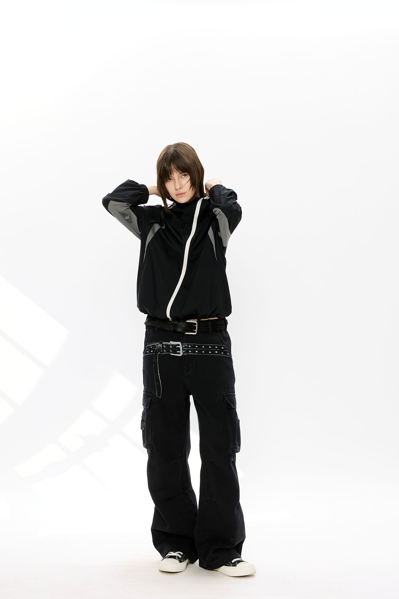 KREATE Asymmetrical-Zip Outdoor Hooded Jacket, premium urban and streetwear designers apparel on PROJECTISR.com, KREATE