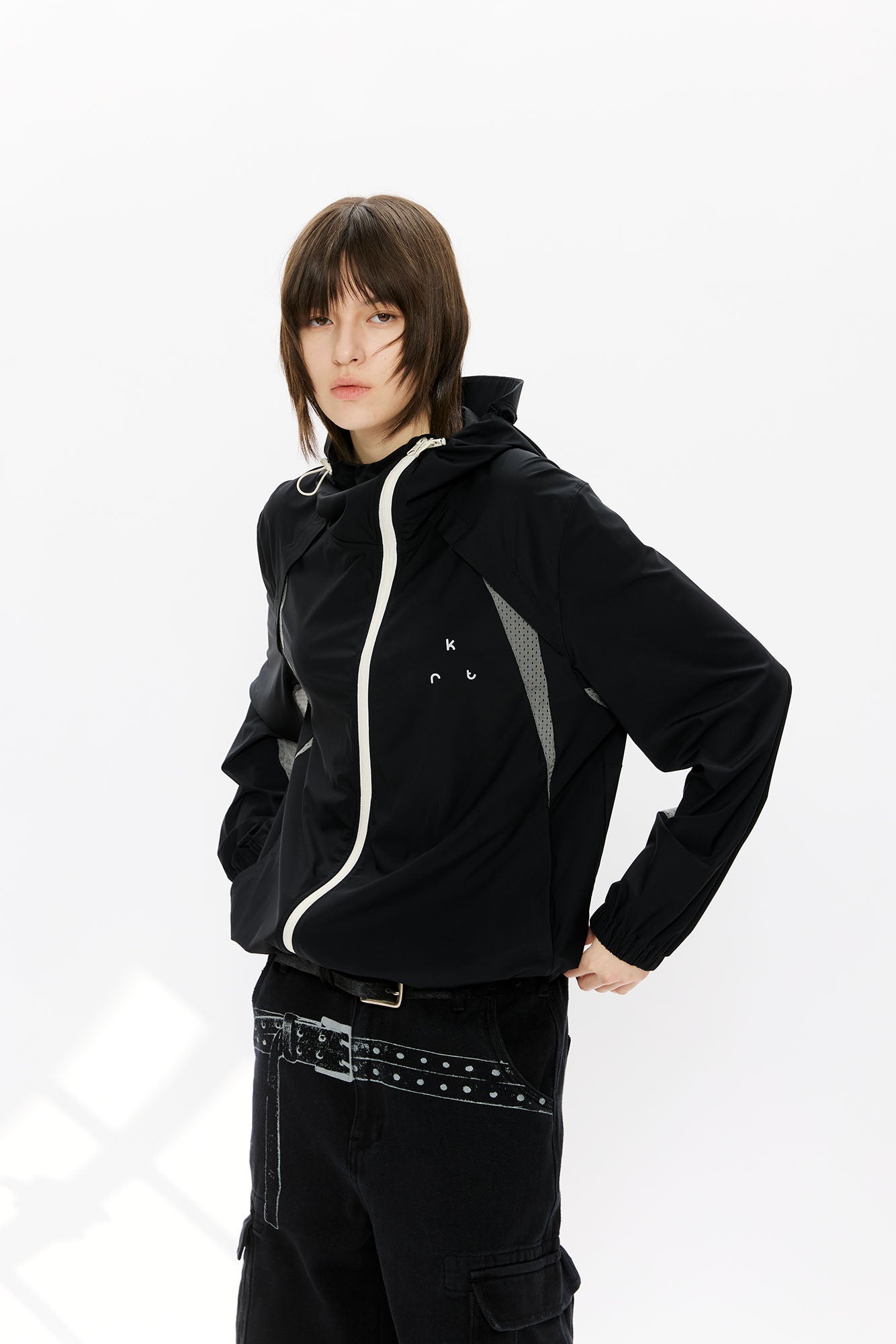 KREATE Asymmetrical-Zip Outdoor Hooded Jacket, premium urban and streetwear designers apparel on PROJECTISR.com, KREATE