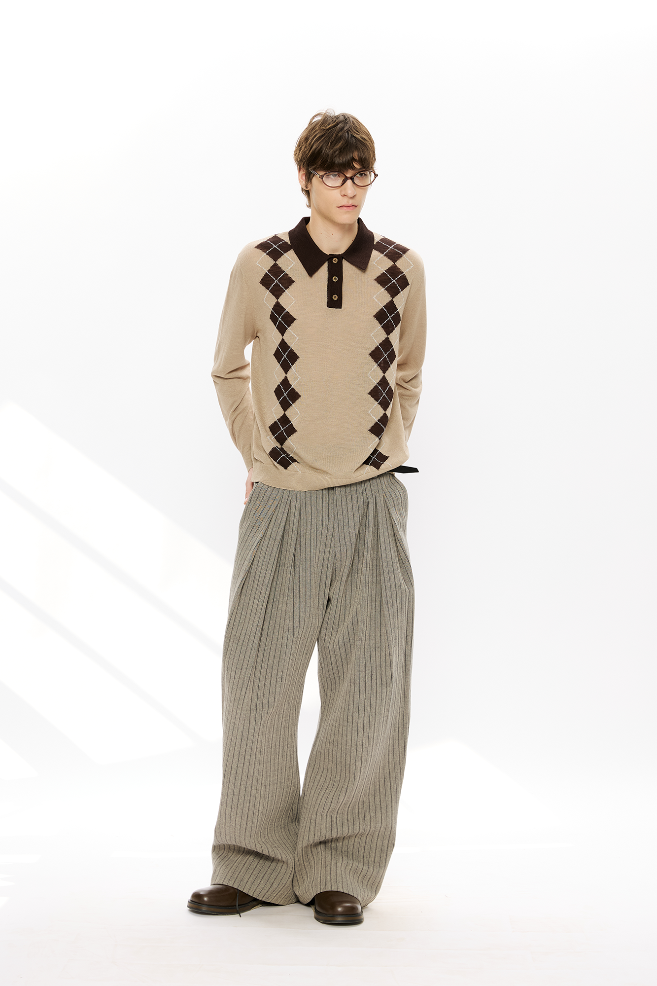 KREATE Retro Argyle Polo Sweater, premium urban and streetwear designers apparel on PROJECTISR.com, KREATE