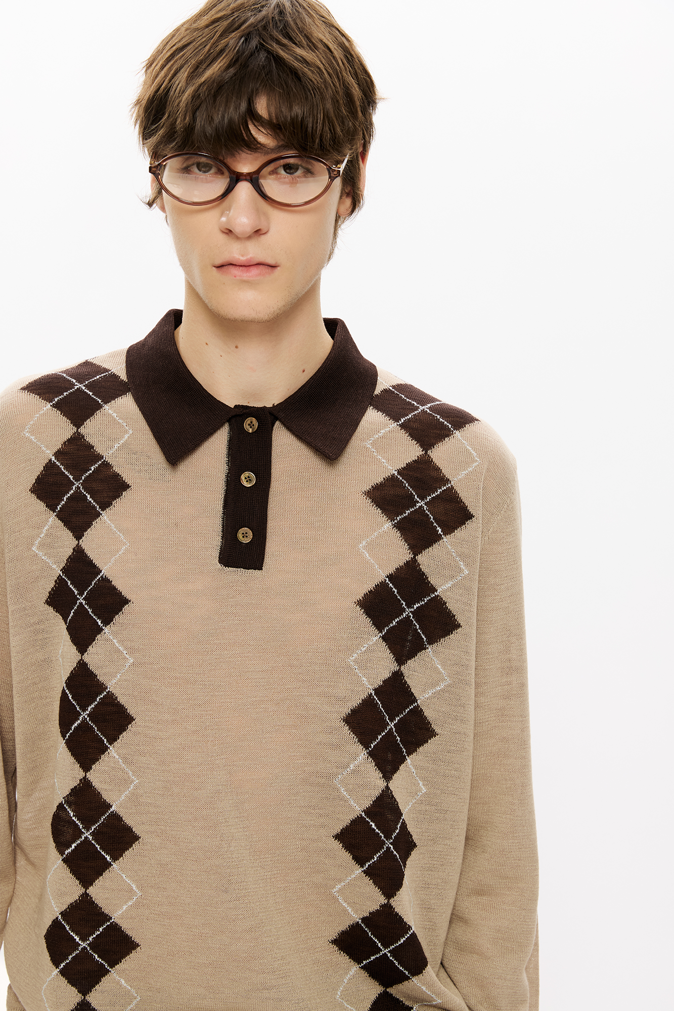 KREATE Retro Argyle Polo Sweater, premium urban and streetwear designers apparel on PROJECTISR.com, KREATE