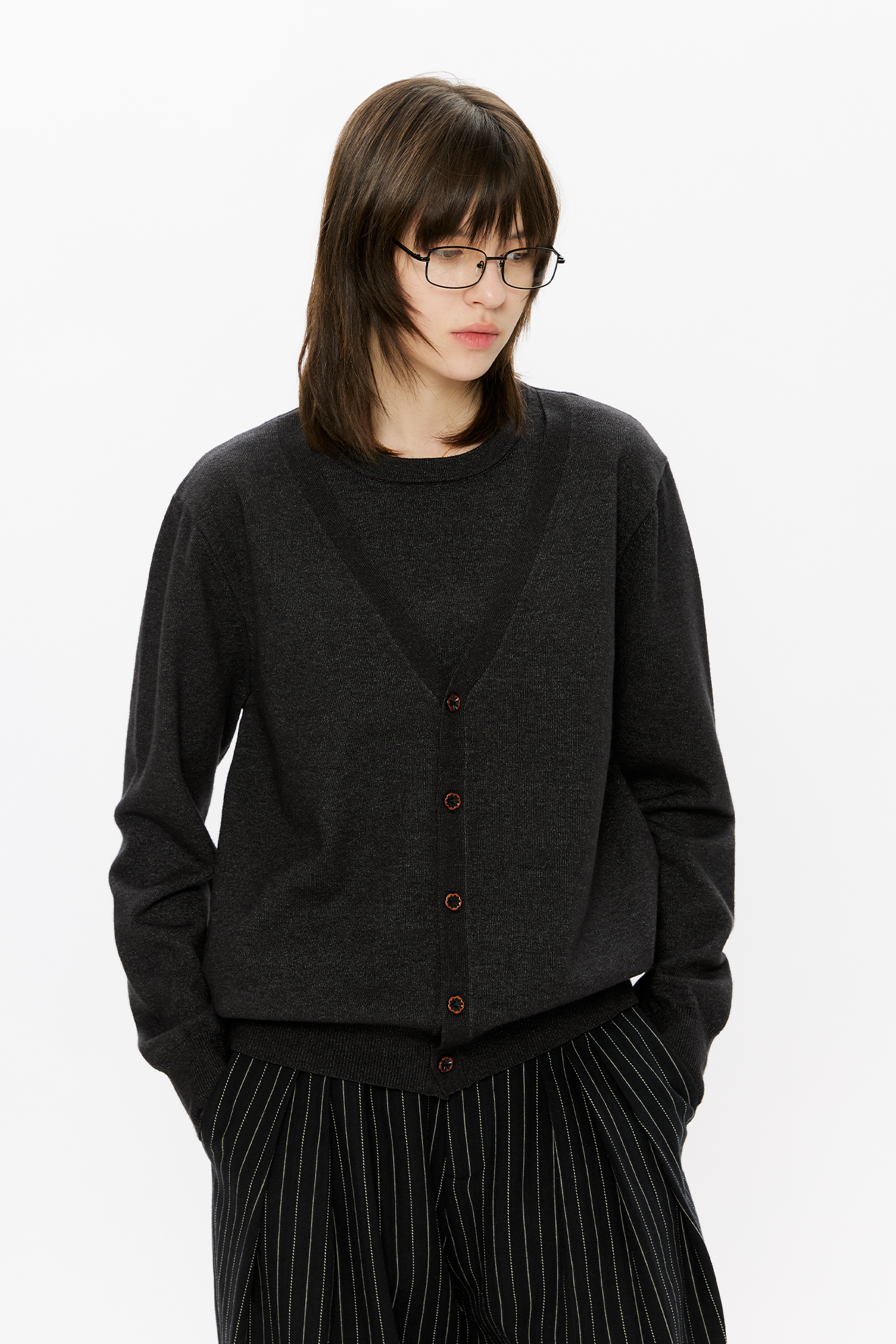 KREATE Essential Double-Layer Knit Cardigan, premium urban and streetwear designers apparel on PROJECTISR.com, KREATE