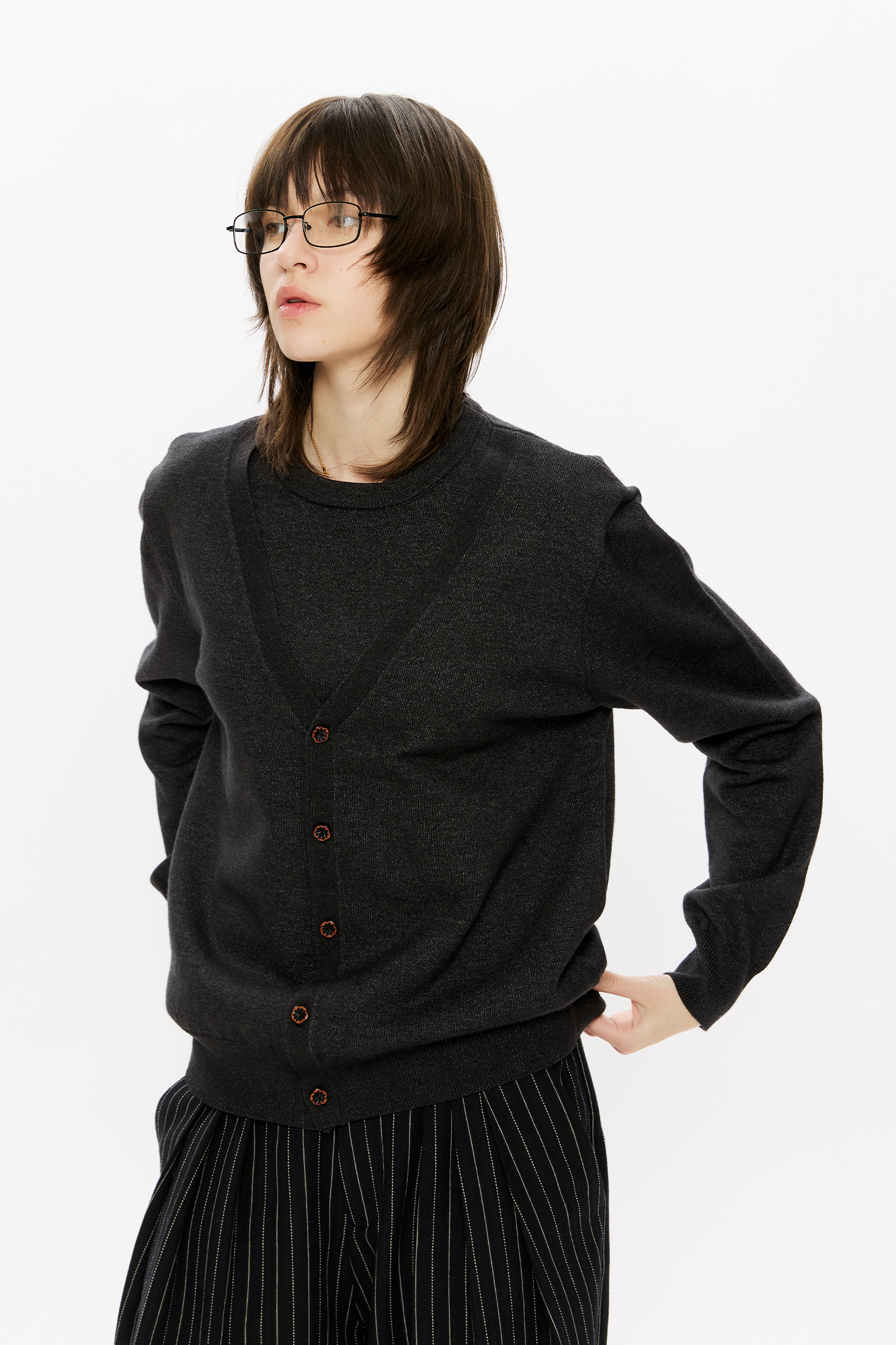 KREATE Essential Double-Layer Knit Cardigan, premium urban and streetwear designers apparel on PROJECTISR.com, KREATE