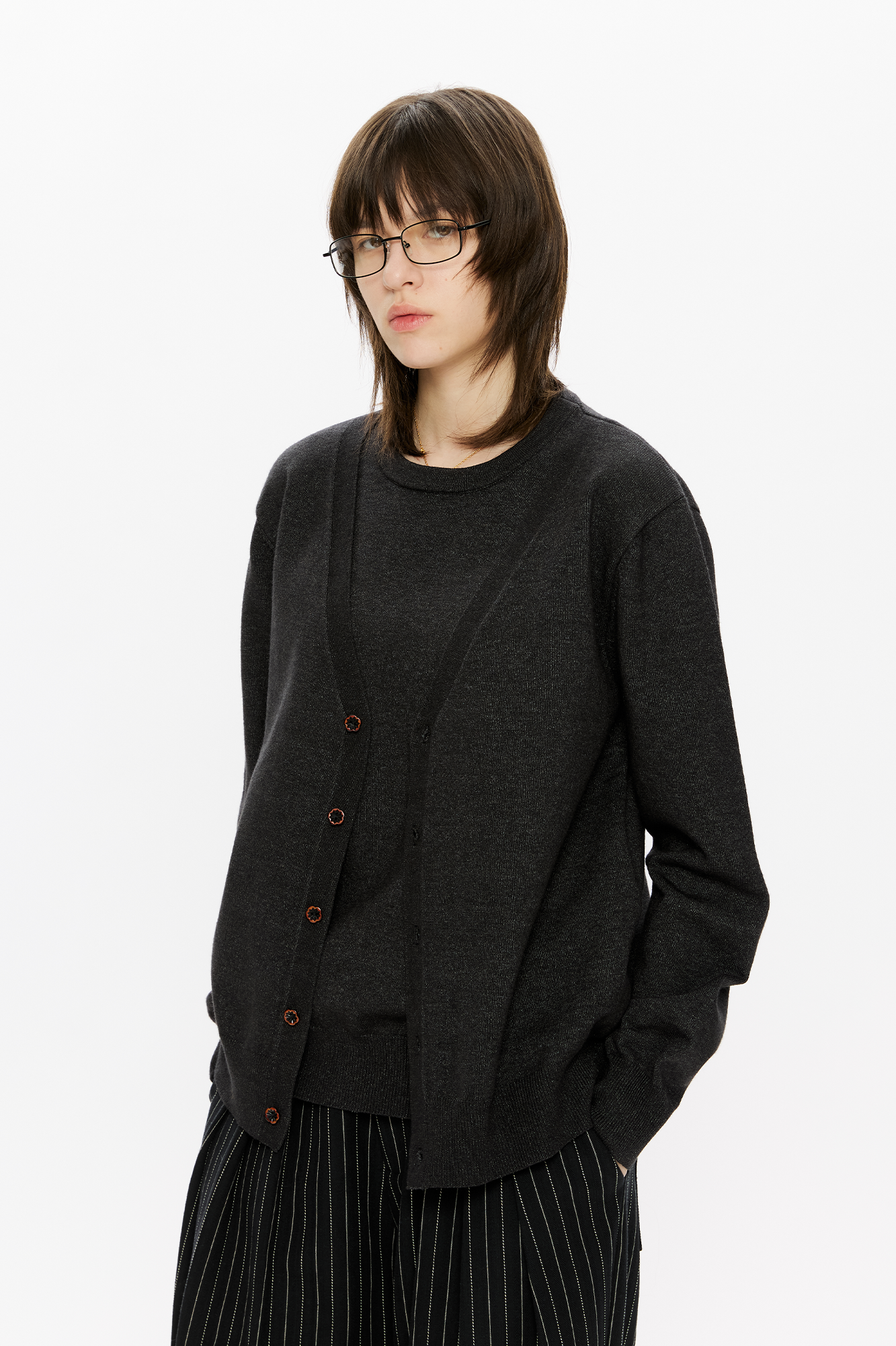 KREATE Essential Double-Layer Knit Cardigan, premium urban and streetwear designers apparel on PROJECTISR.com, KREATE