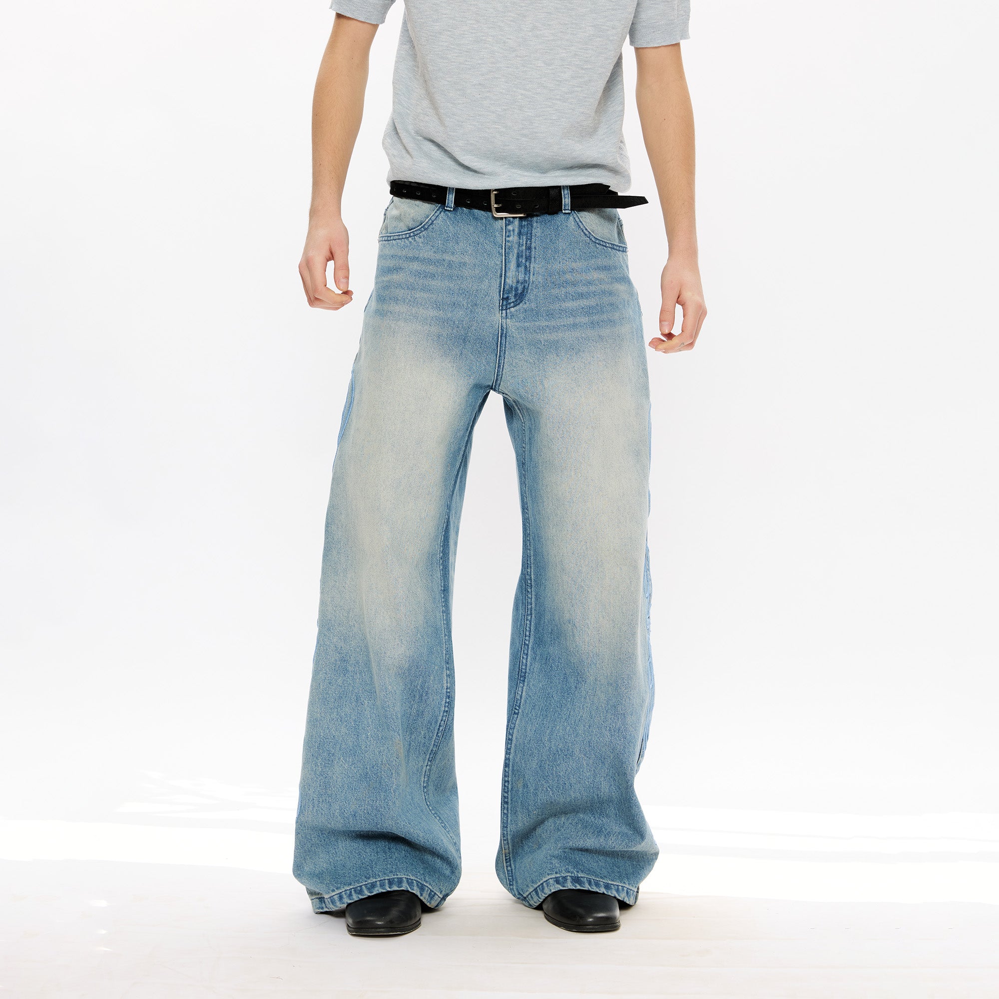 KREATE Totem Embroidered Jeans, premium urban and streetwear designers apparel on PROJECTISR.com, KREATE