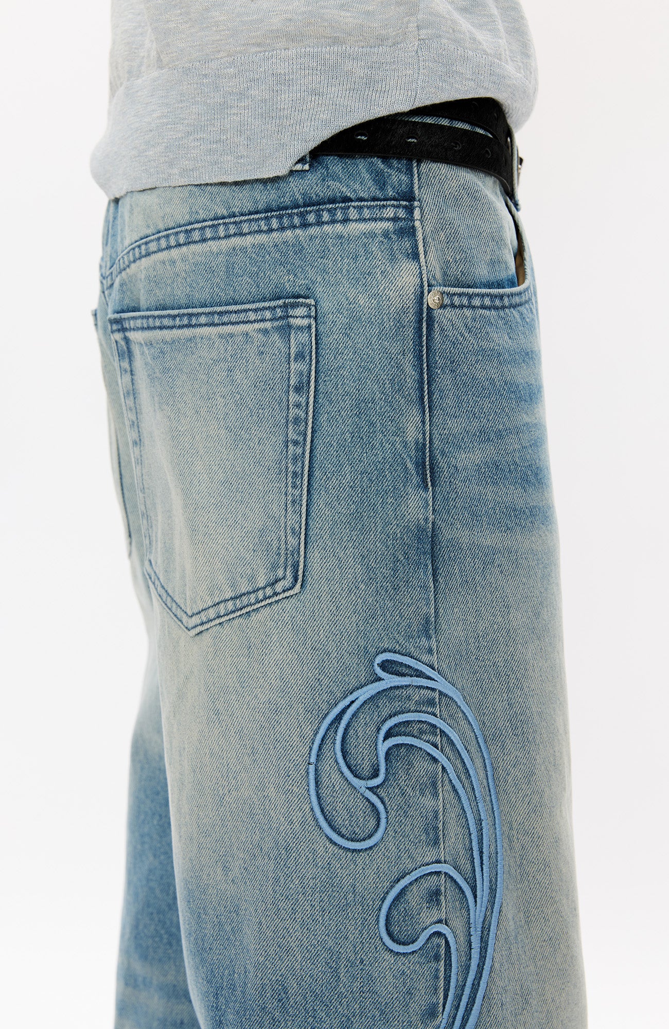 KREATE Totem Embroidered Jeans, premium urban and streetwear designers apparel on PROJECTISR.com, KREATE