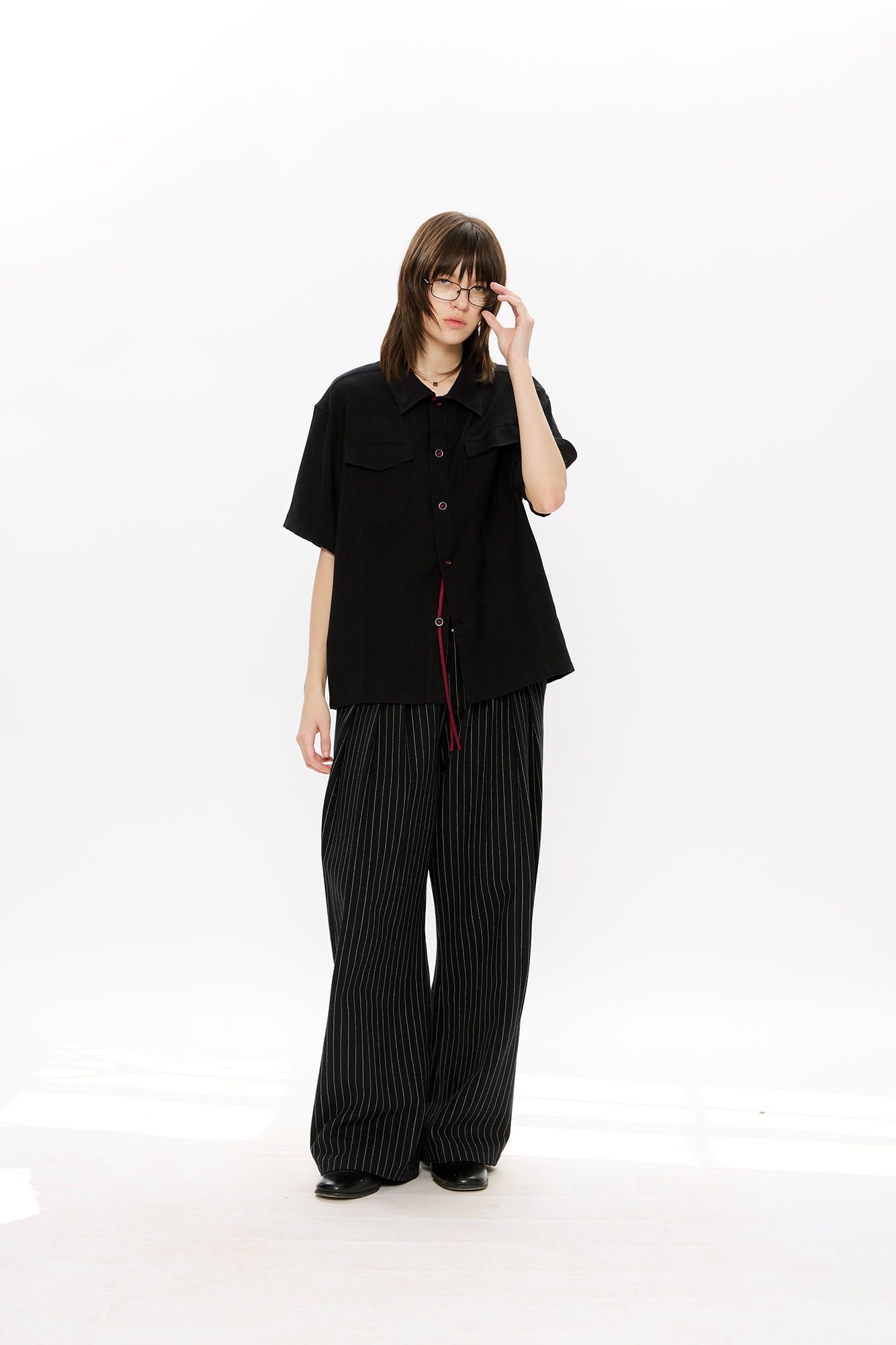 KREATE Contrast Collar Linen Half Shirt, premium urban and streetwear designers apparel on PROJECTISR.com, KREATE
