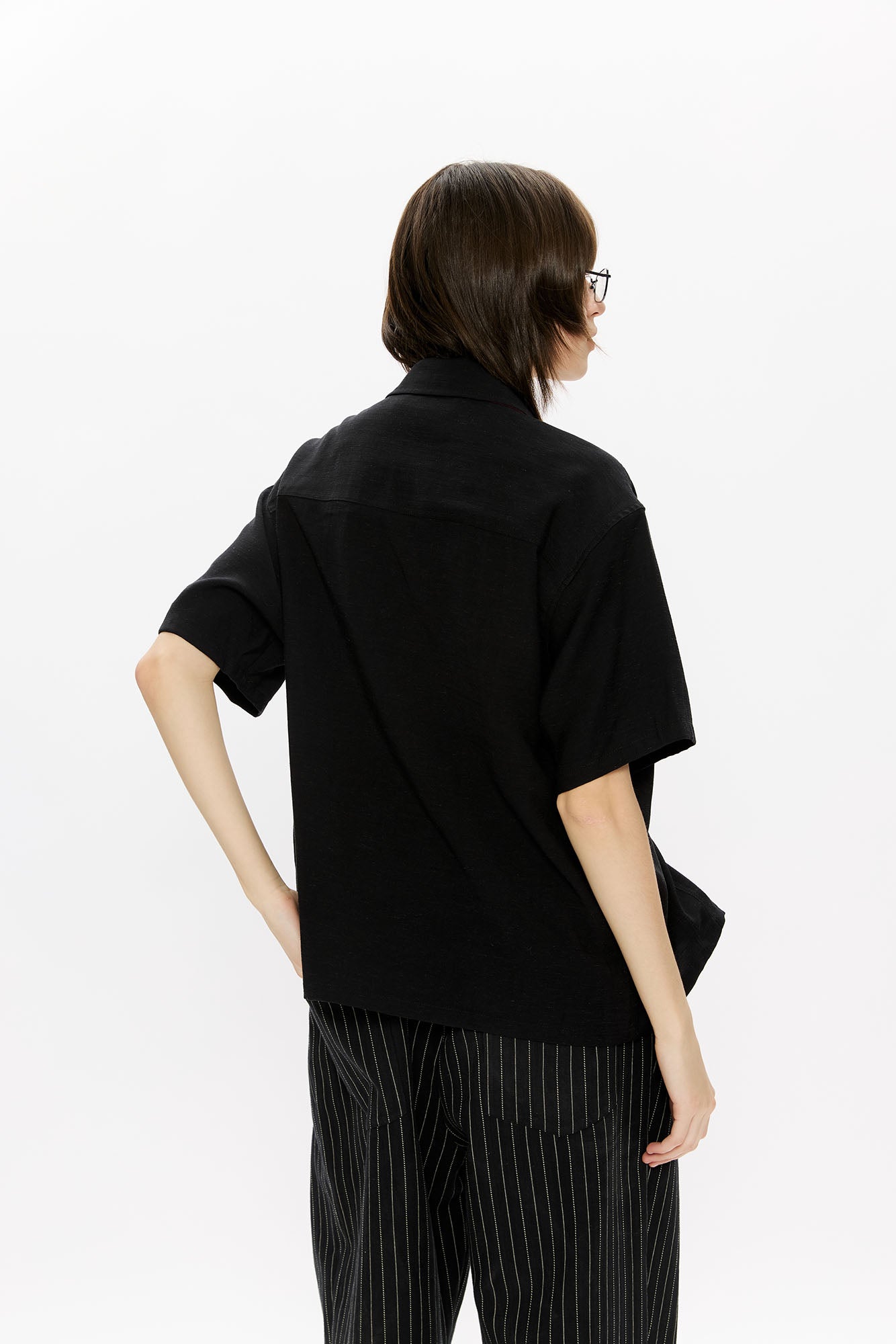 KREATE Contrast Collar Linen Half Shirt, premium urban and streetwear designers apparel on PROJECTISR.com, KREATE