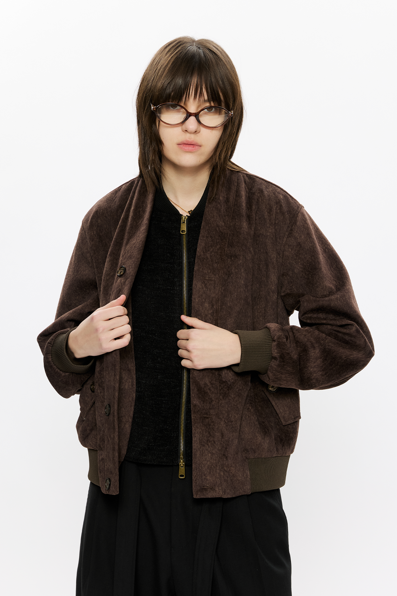 KREATE Faux Layered-Look V-Neck Jacket, premium urban and streetwear designers apparel on PROJECTISR.com, KREATE