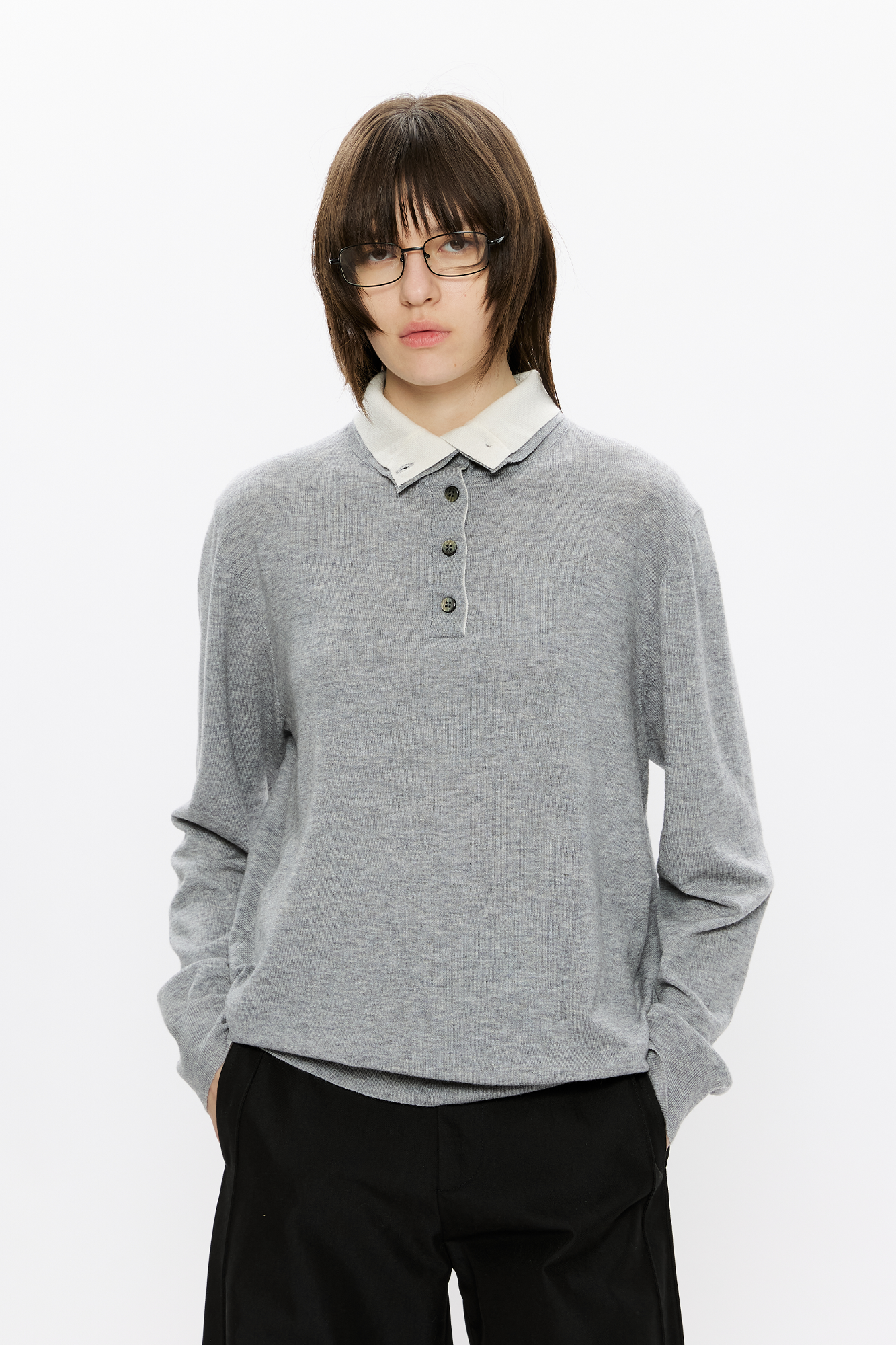 KREATE Double-Collar Wool-Blend Knit Polo, premium urban and streetwear designers apparel on PROJECTISR.com, KREATE