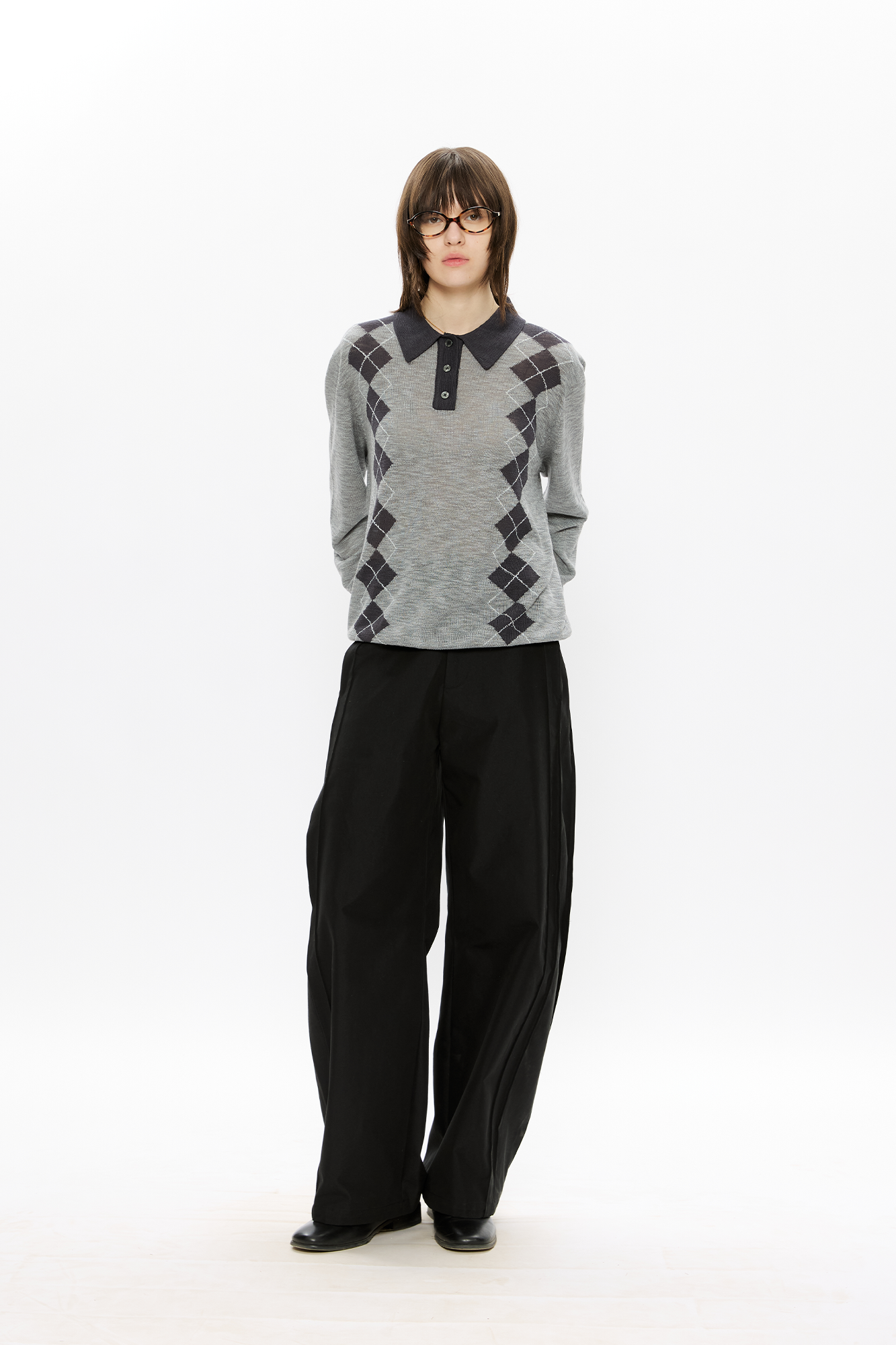 KREATE Retro Argyle Polo Sweater, premium urban and streetwear designers apparel on PROJECTISR.com, KREATE