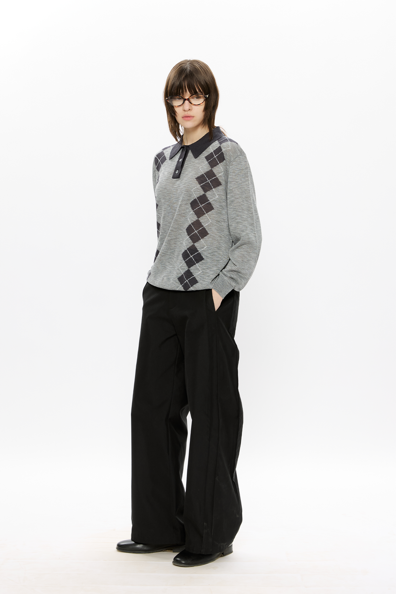 KREATE Retro Argyle Polo Sweater, premium urban and streetwear designers apparel on PROJECTISR.com, KREATE
