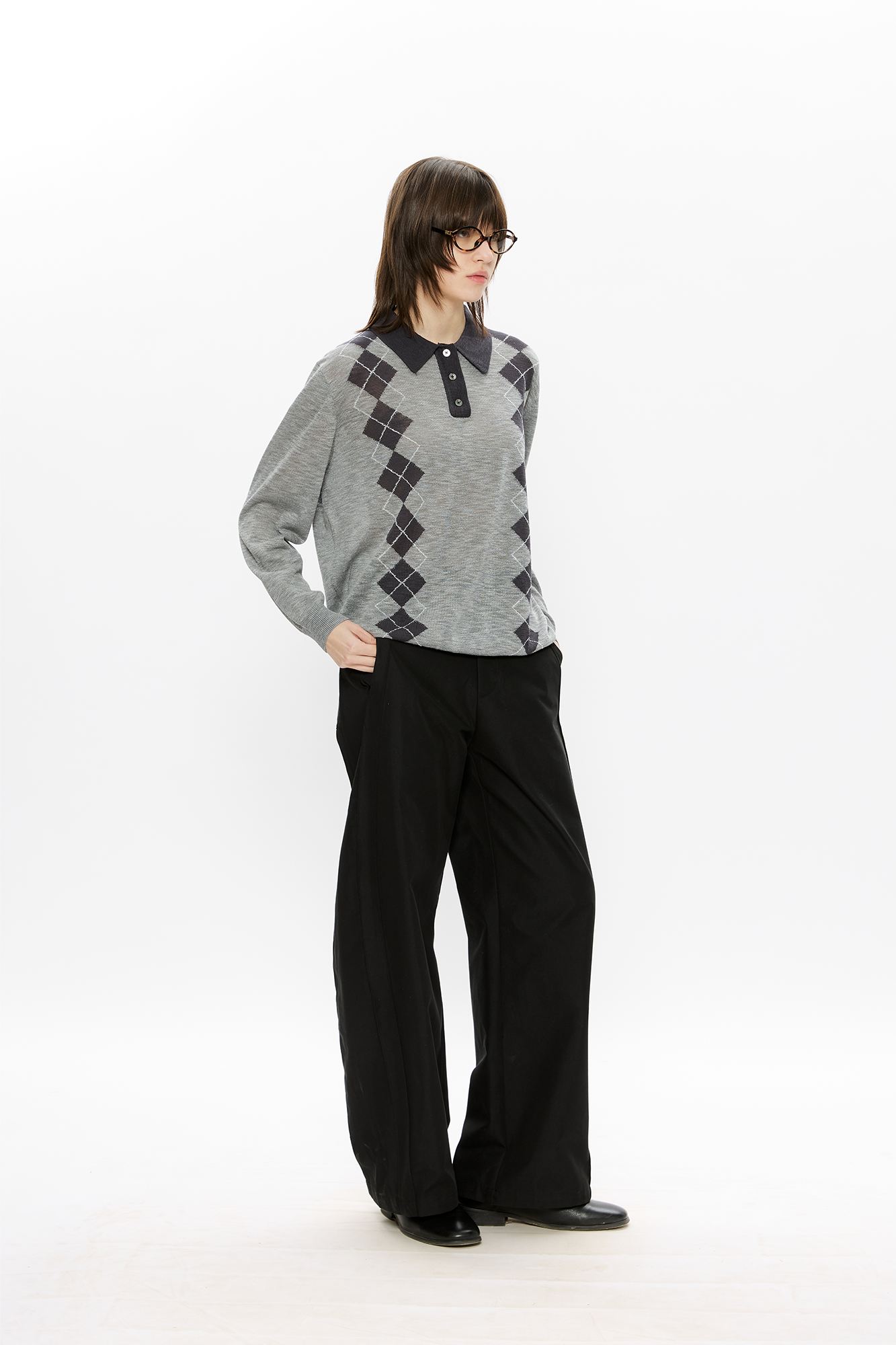 KREATE Retro Argyle Polo Sweater, premium urban and streetwear designers apparel on PROJECTISR.com, KREATE