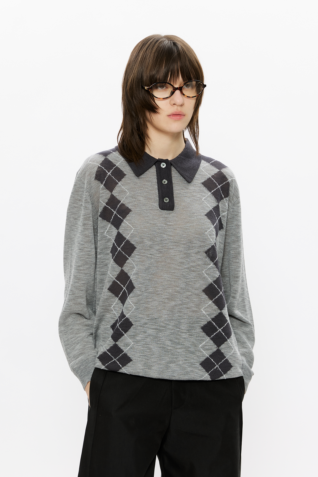 KREATE Retro Argyle Polo Sweater, premium urban and streetwear designers apparel on PROJECTISR.com, KREATE